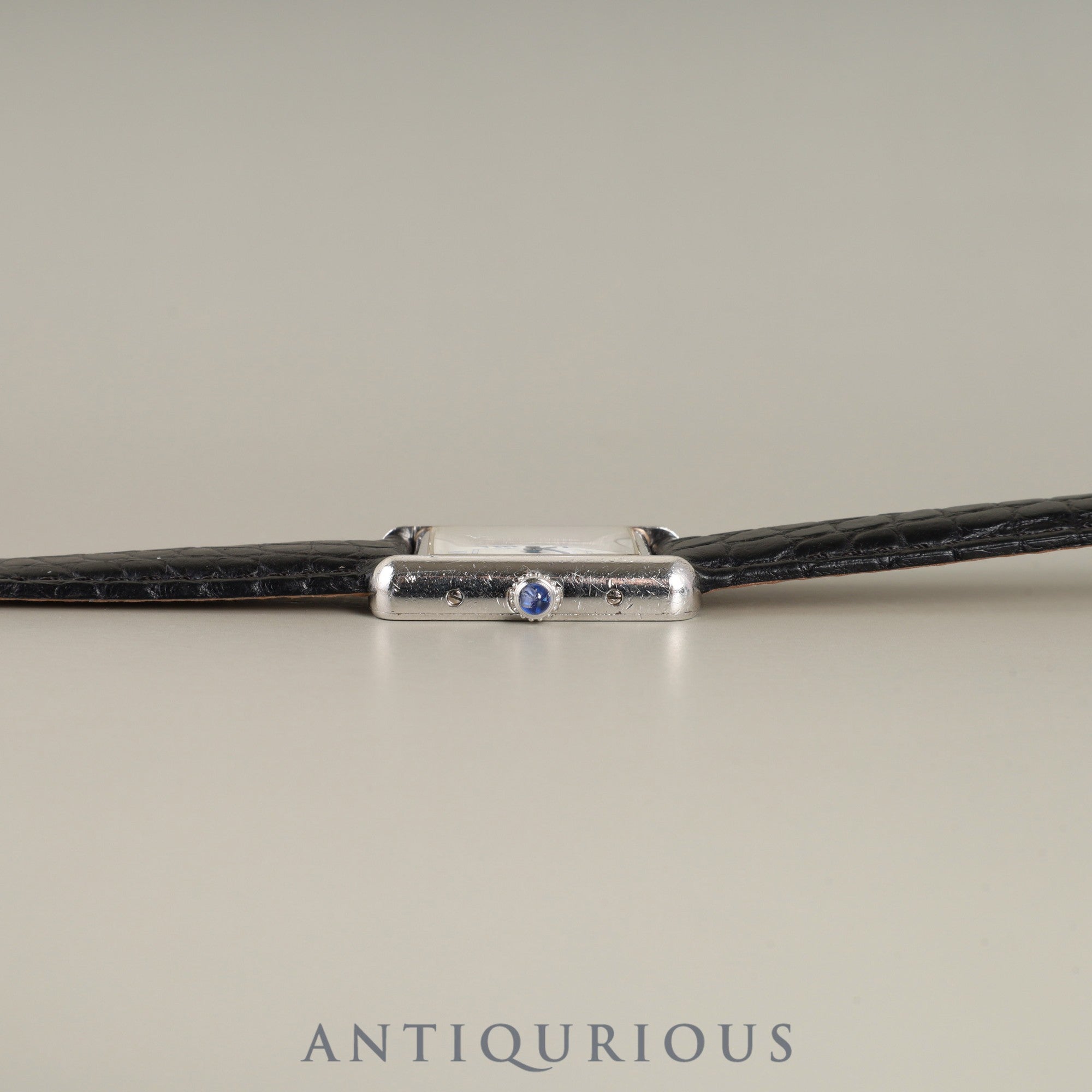 Cartier Must Tank MM W1014054 / 2416 Quartz Caliber 057 SV925 Leather Strap with Genuine D-Clasp (Stainless Steel) White Roman Dial (SWISS MADE) Overhauled