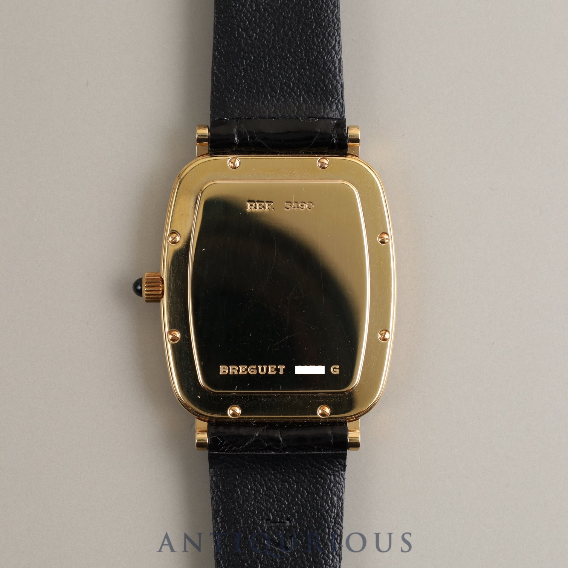 Breguet Classic Tonneau 3490 Manual winding Cal.818/4 YG Leather Genuine buckle (750) Ivory dial Overhauled