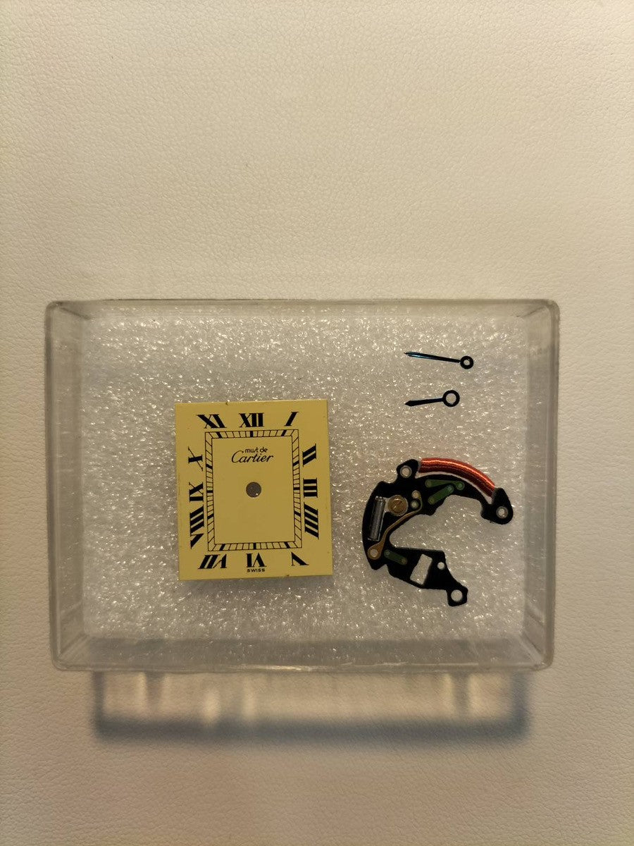 Cartier Must Tank LM 590005 Quartz Caliber 90 SV925 Leather Strap with Genuine GP Buckle Ivory Roman Dial Box and Booklet Overhauled