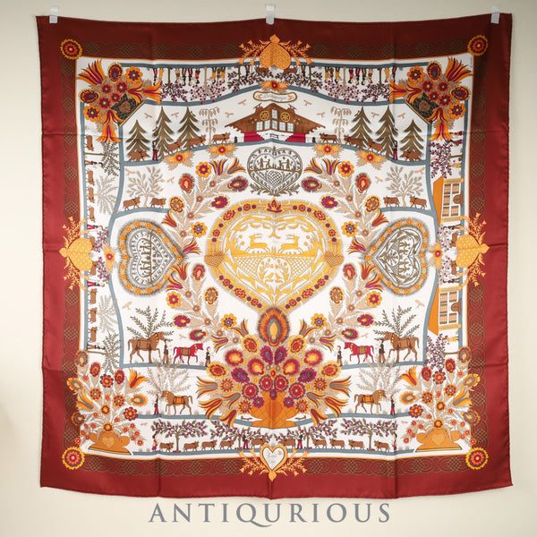 エルメス スカーフ カレ 90 切り絵 SILK100% 箱