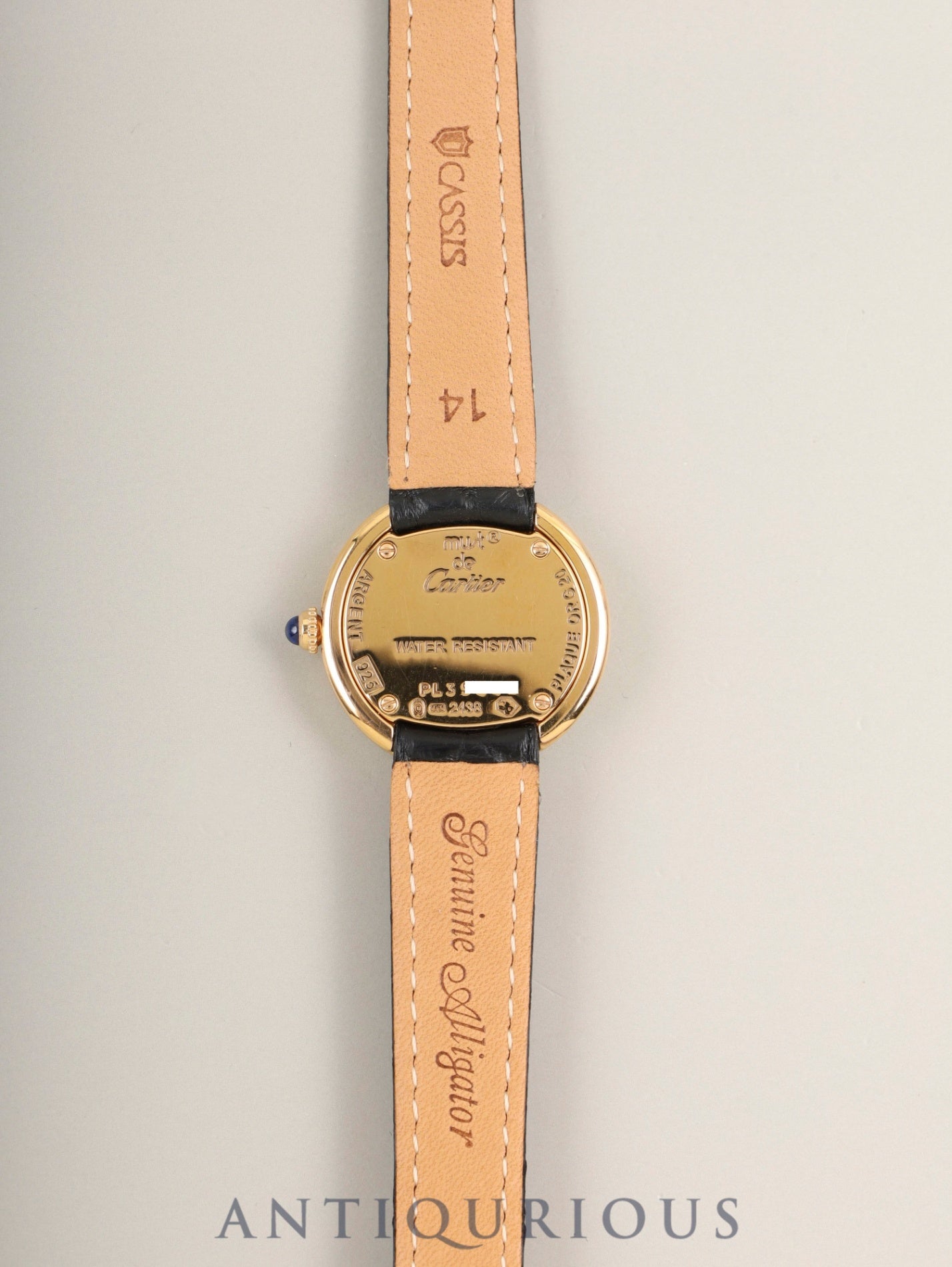 Cartier Must Trinity W1015045 / 2438 Quartz Cal.157 SV925 (PGP) Leather Genuine D-Buckle (GP) Silver Roman Dial Genuine Leather Strap Overhauled