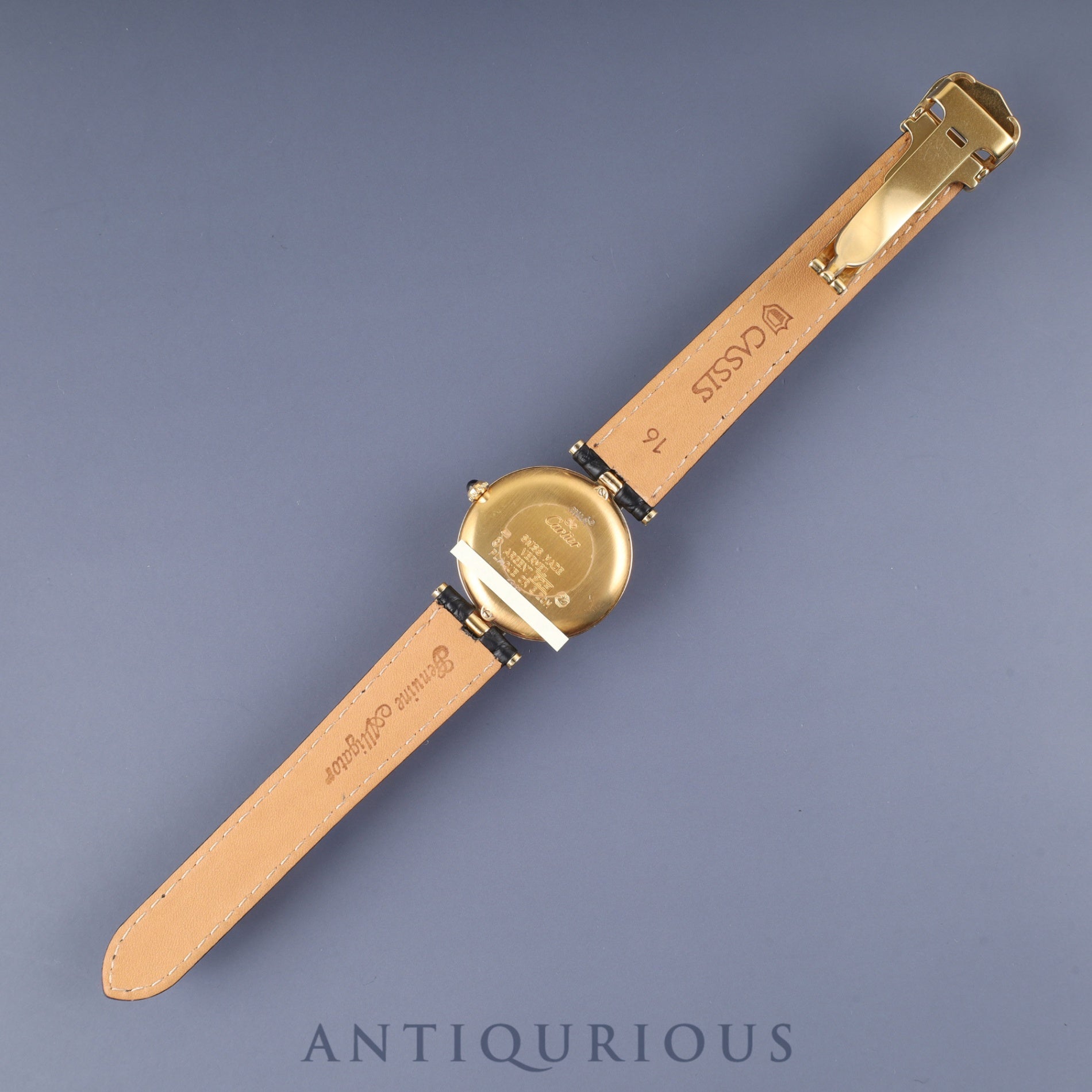 カルティエ マスト ヴァンドーム VLC LM W1009754 / 1861 クォーツ Cal.90 SV925 革 純正Dバックル(GP)飛びアラビア文字盤 オーバーホール済み