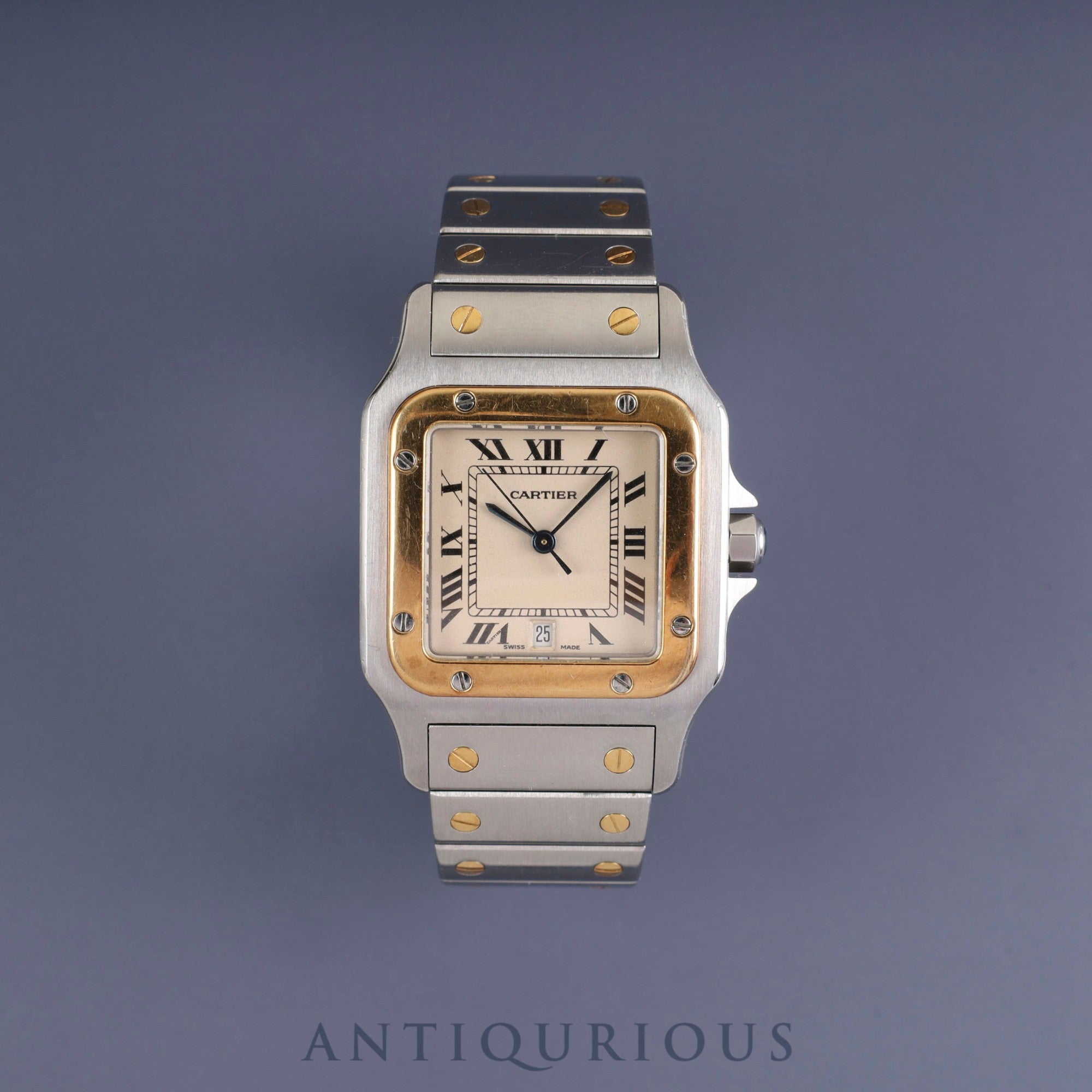 カルティエ サントス ガルベ LM 20011C4 / 187901 クォーツ Cal.687 SS/YG SS/YG ホワイトローマン文字盤 オーバーホール済み