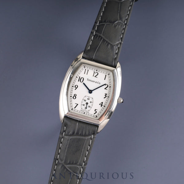 Tiffany Classic Tonneau Small Second 515.1018 Quartz Cal.980-163 SS Leather Genuine Buckle (SS) White Arabic Dial Overhauled