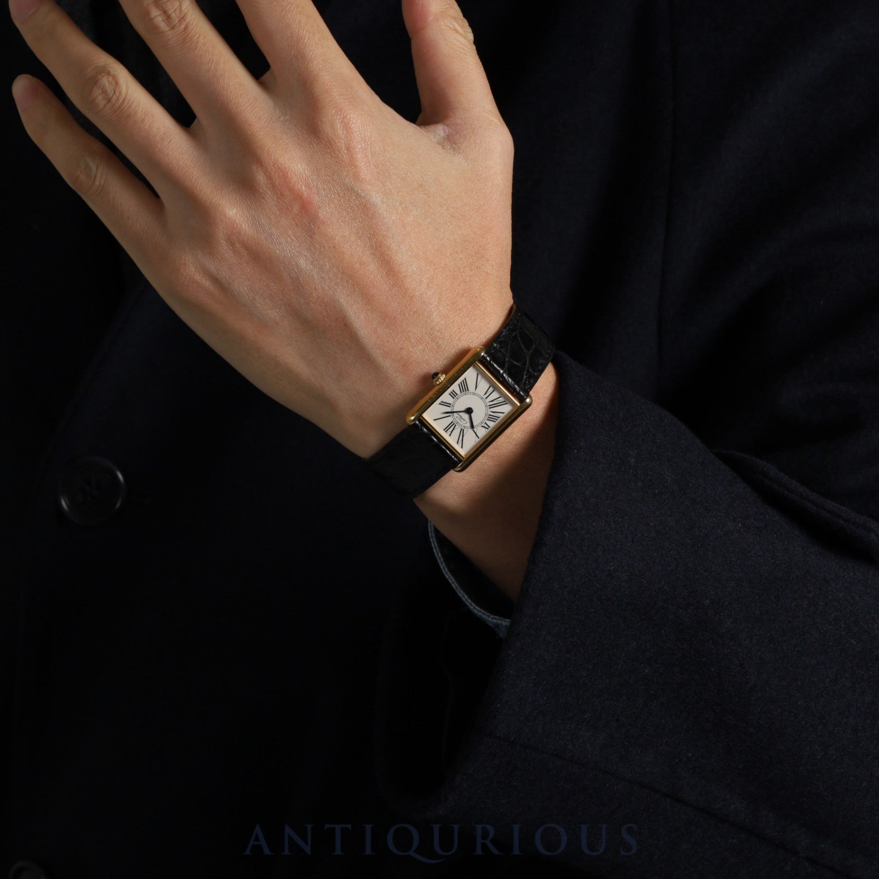Cartier Must Tank LM 590005 Quartz Cal.690 SV925 Genuine leather strap Genuine D buckle Opalan dial Overhauled
