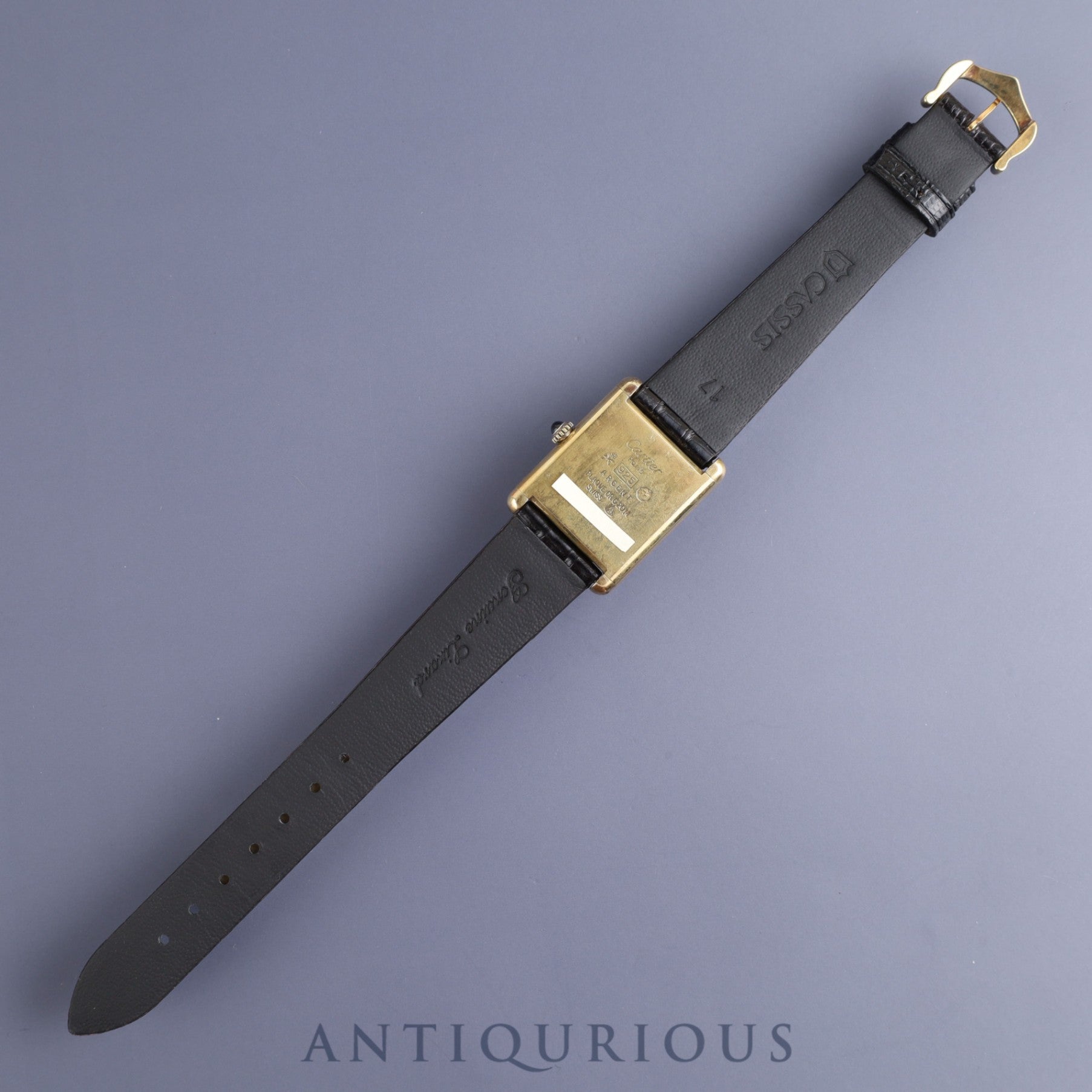 Cartier Must Tank LM Manual winding Cal.78-1 SV925 Leather Genuine buckle (GP) Lapis lazuli dial Overhauled