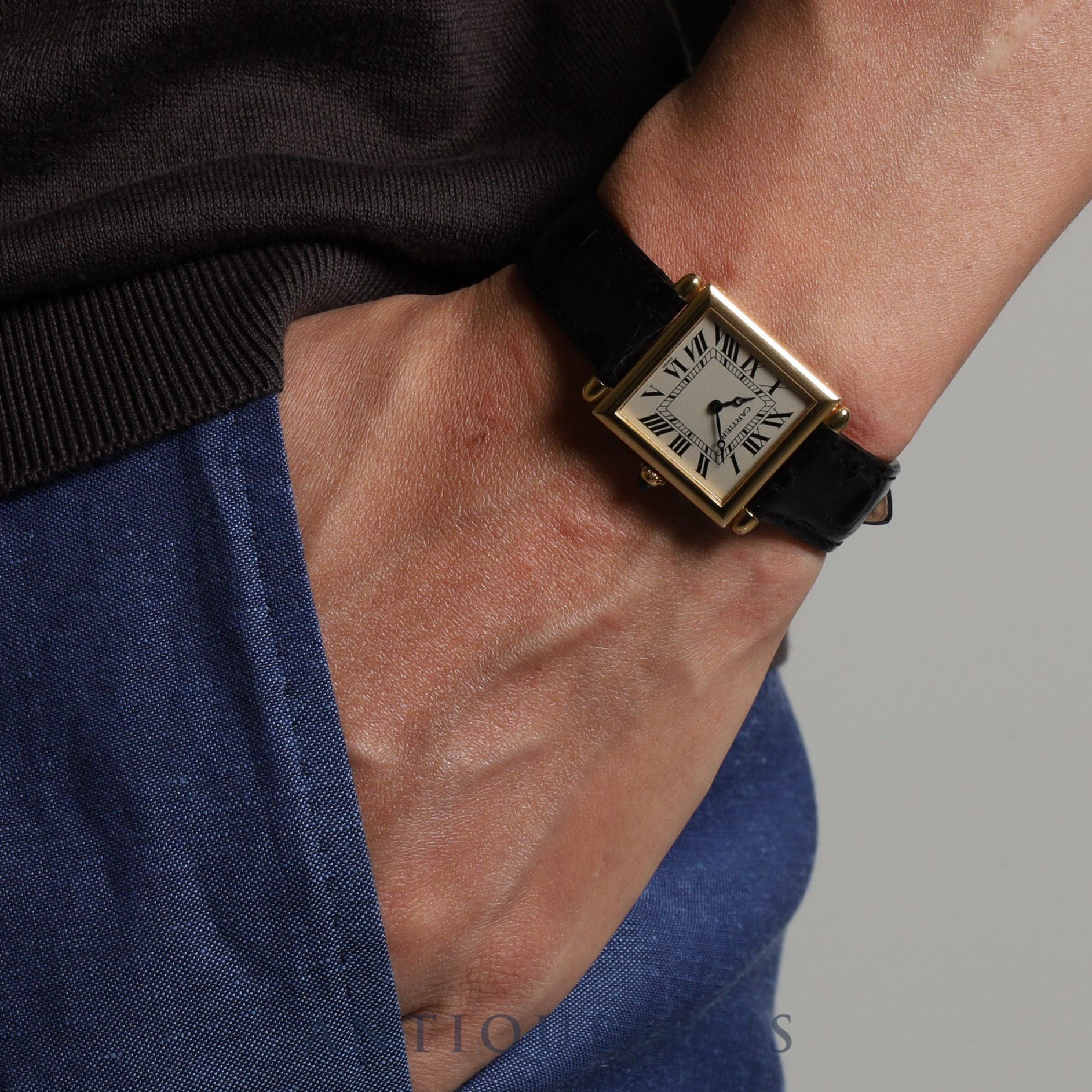 Cartier Tank Obv W1512256 1630 2 Quartz 750 Leather Genuine Buckle (750) Silver Roman Dial Overhauled