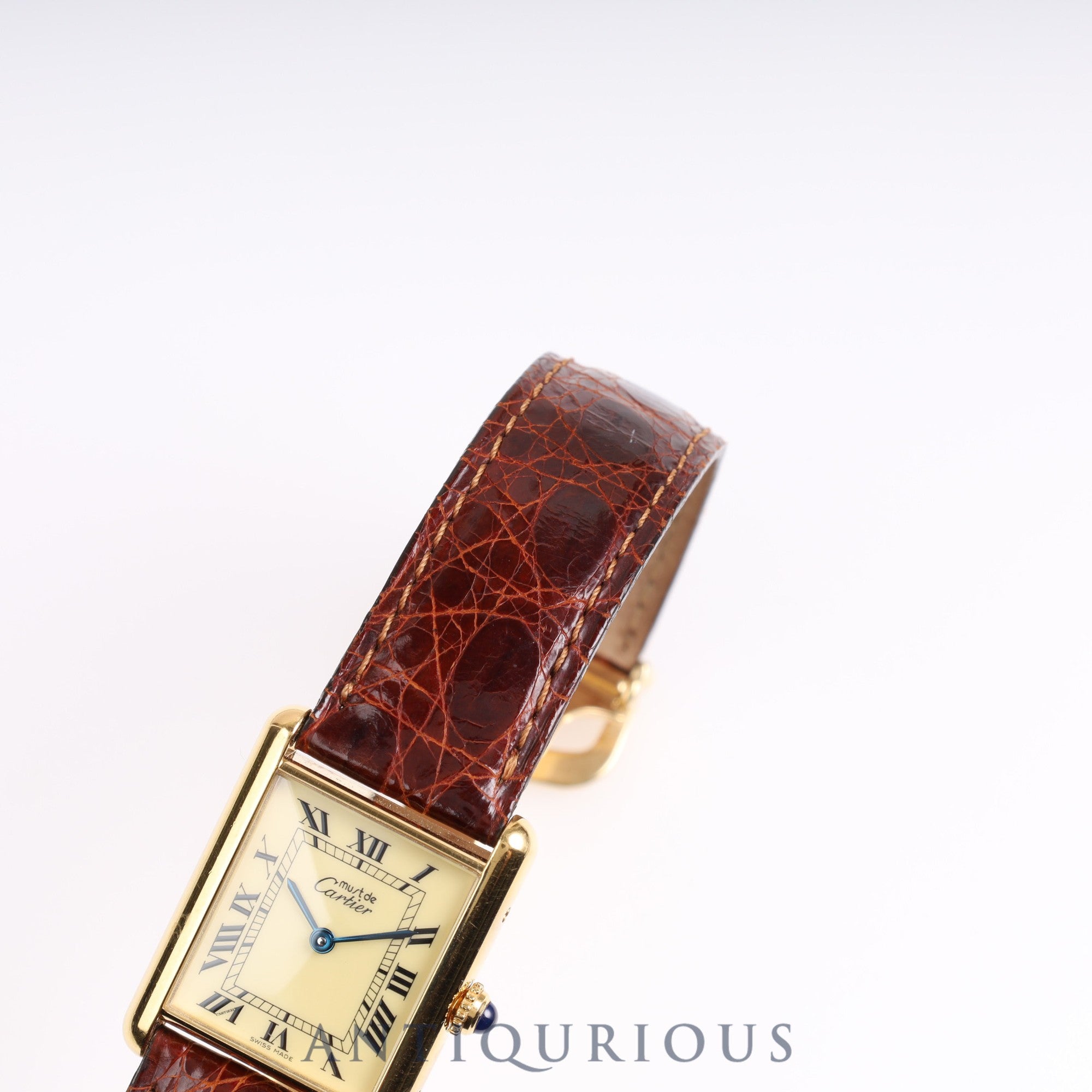 Cartier Must Tank LM Quartz 1615 Ivory Dial Box Complete Service