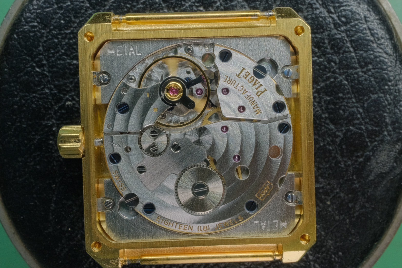 ピアジェ スクエア 94152 手巻き Cal.430P 750 革 純正尾錠(750)ホワイトローマン文字盤 ケース オーバーホール済み