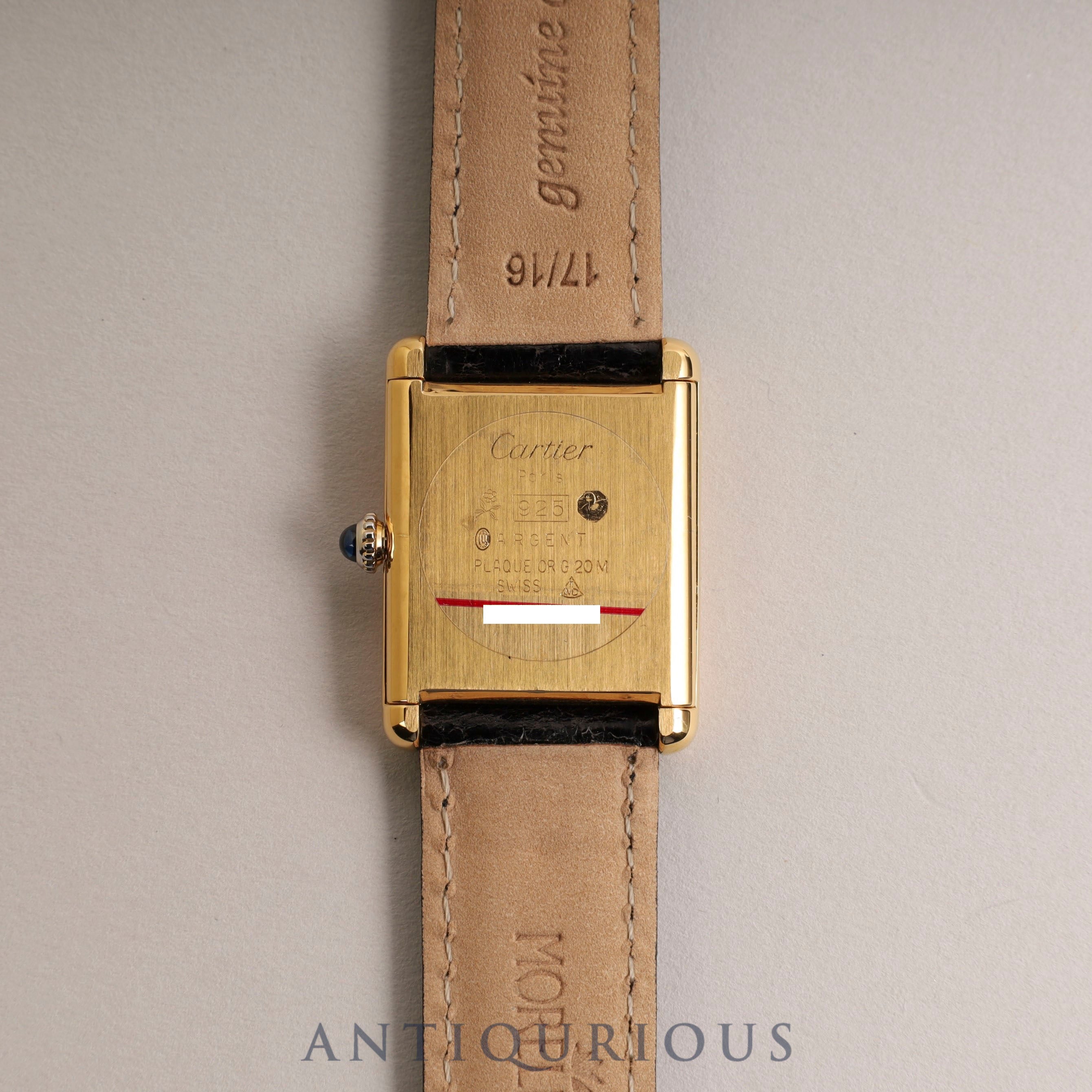 カルティエ マストタンク LM 手巻き ブラックローマン文字盤 新品仕上げ フルメンテナンス済み