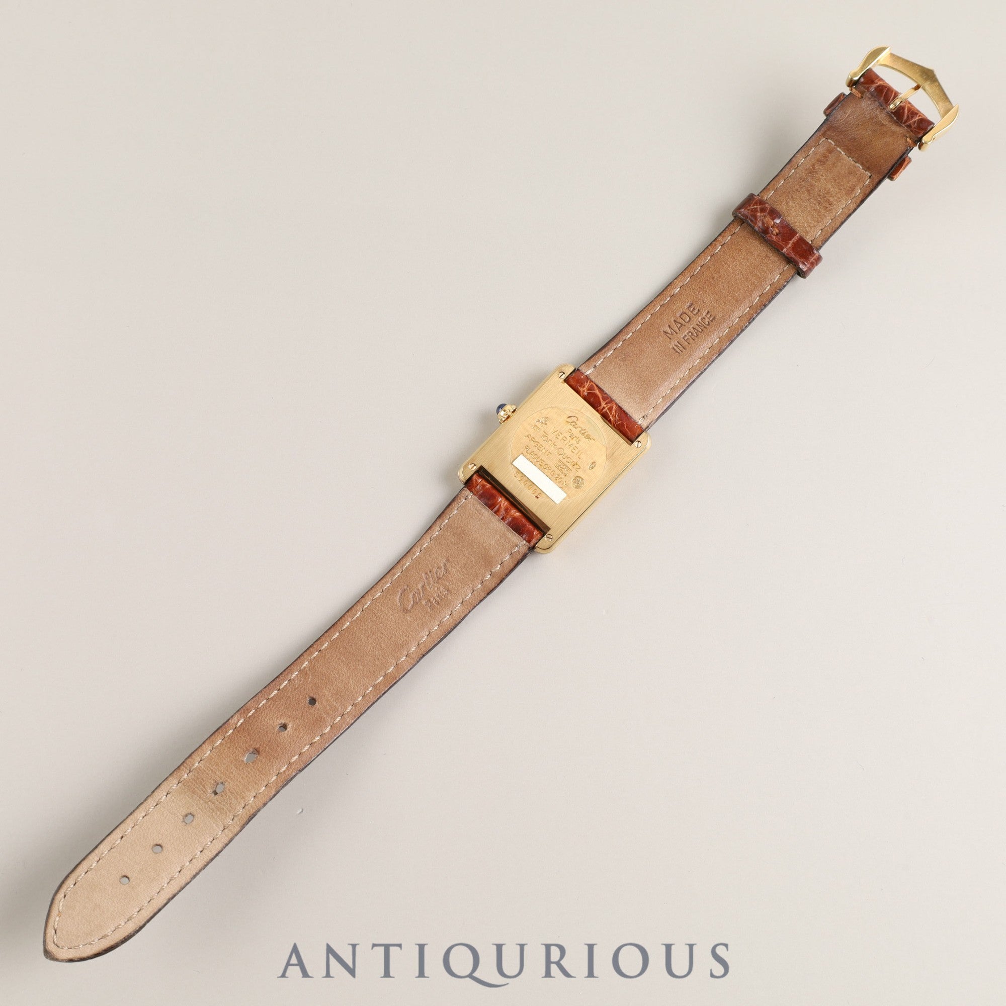 Cartier Must Tank LM 590005 Quartz Cal.90 SV925 Genuine leather strap Genuine buckle (GP) Ivory Roman dial Box Warranty Overhauled