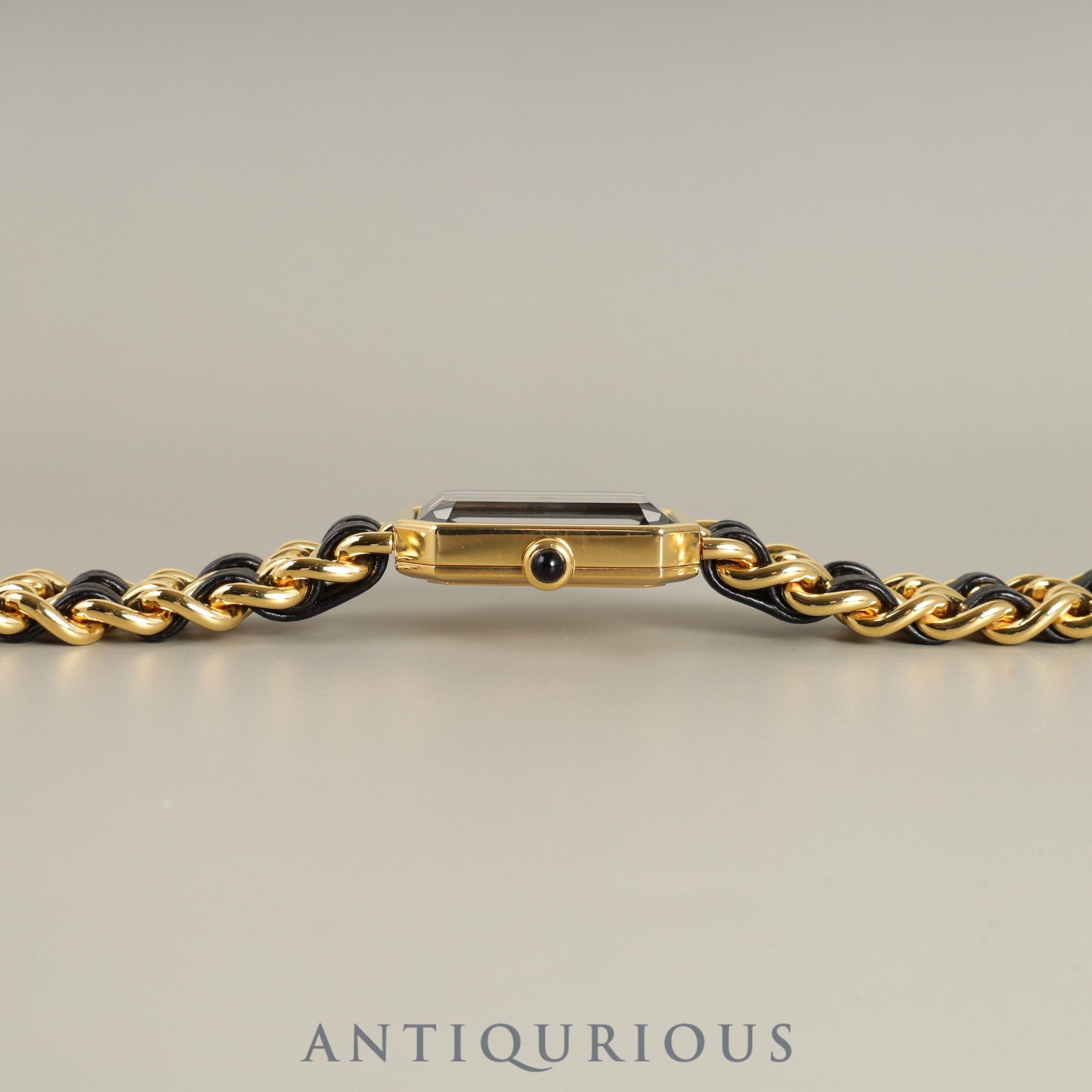 シャネル プルミエール S H0001 クォーツ Cal.976.001 GP GP/革 ブラック文字盤 オーバーホール済み