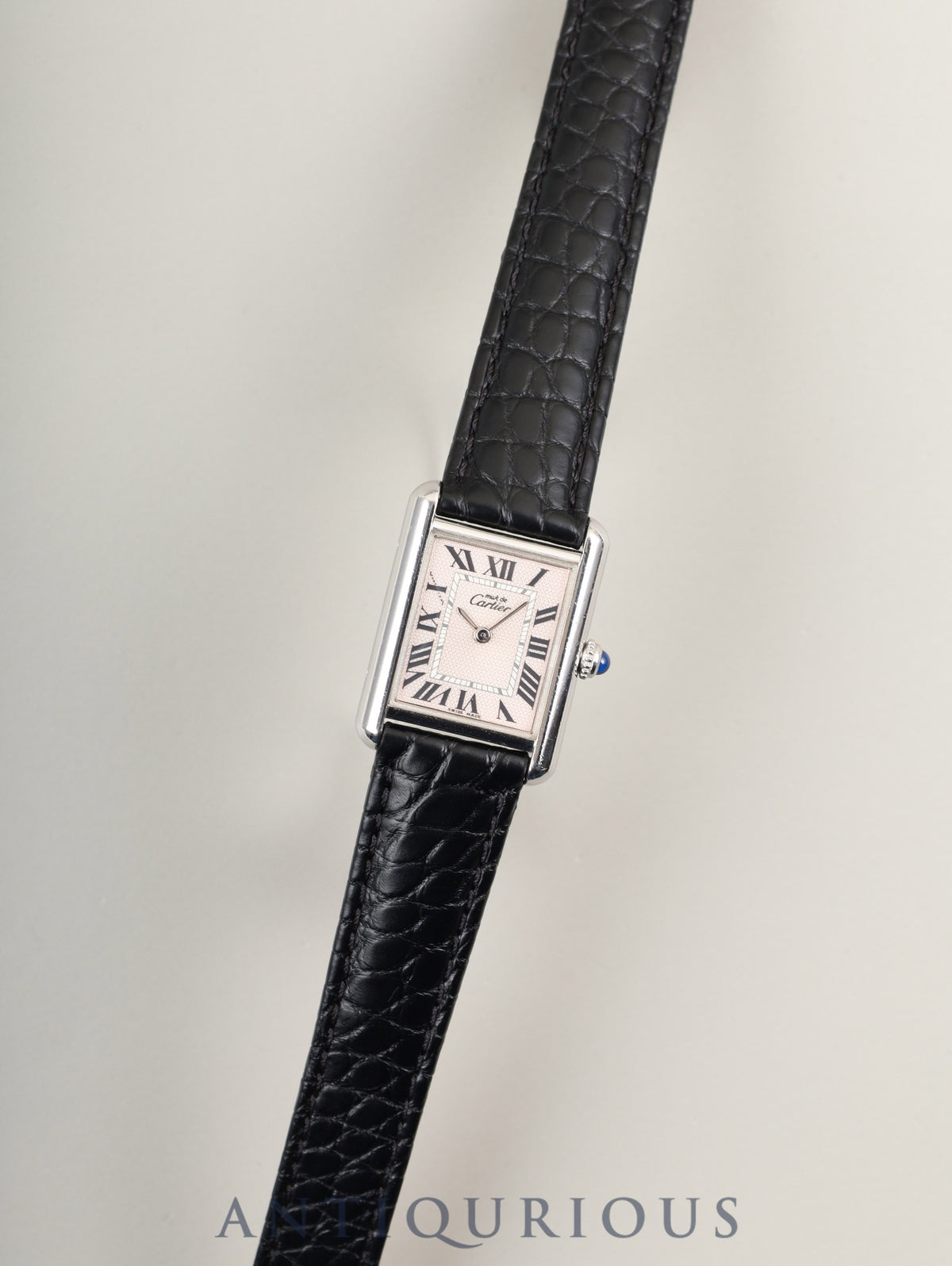 Cartier Must Tank MM W1016130 / 2416 Quartz Caliber 057 SV925 Leather Strap with Genuine D-Clasp (Stainless Steel) Pink Roman Dial (Christmas Limited Edition) (SWISS MADE) Overhauled
