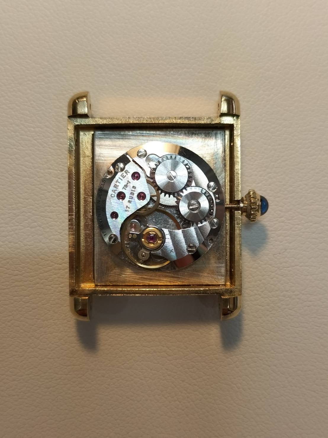 カルティエ マストタンク LM 手巻き Cal.78-1 SV925 革 純正ピンバックル(GP)マホガニー文字盤(SWISS表記)オーバーホール済み