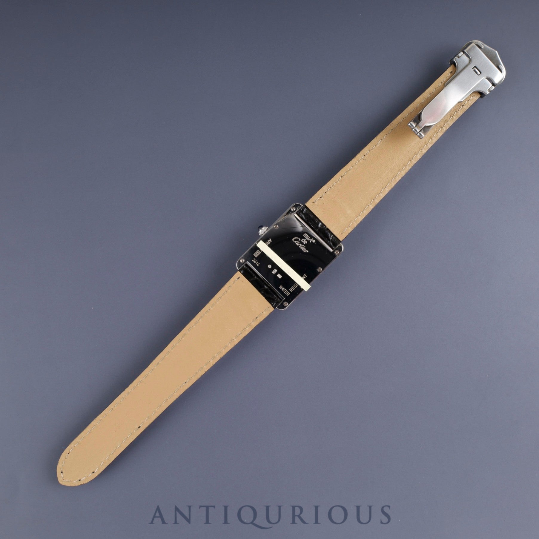 カルティエ マストタンク GM(XL) W1014154/2414 クォーツ Cal.687 SV925 革 純正Dバックル(SS) ホワイト飛びローマン文字盤 オーバーホール済み