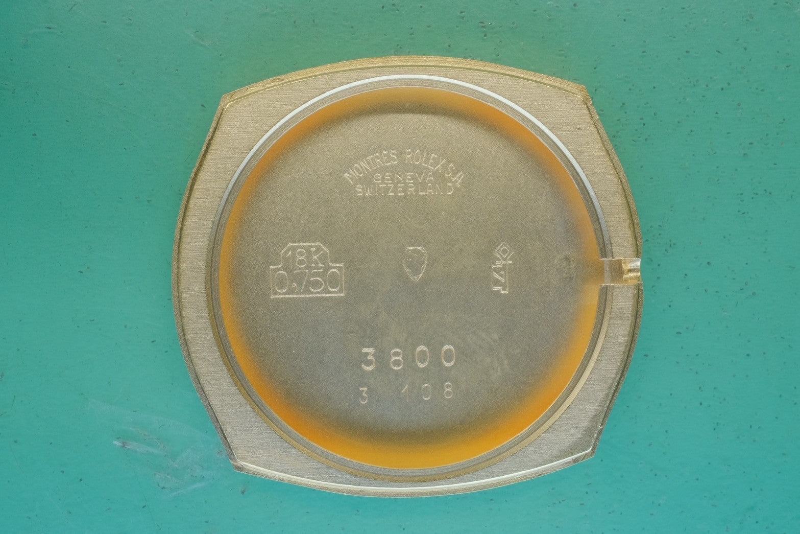 Rolex Cellini 3800 manual winding Cal. 1600 750 leather strap genuine buckle (GP) gold dial 35 series (1972) genuine leather strap overhauled