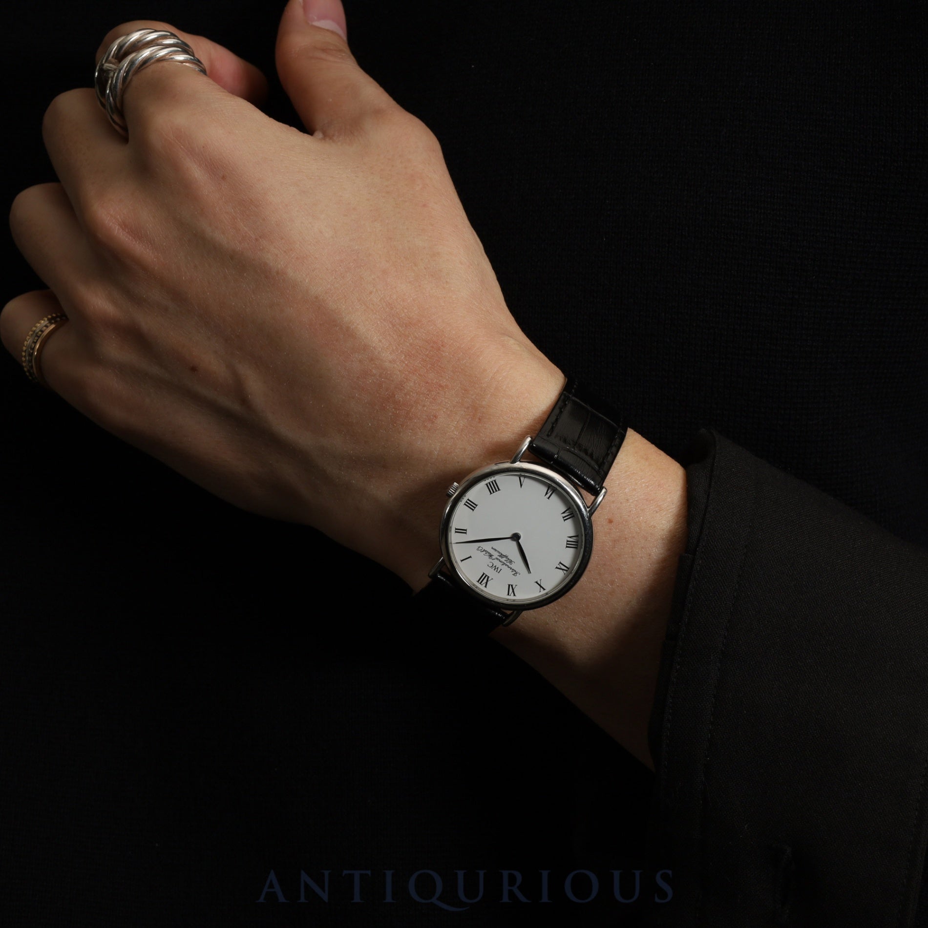 IWC Portofino 3331 Quartz Caliber 2210.5 Stainless Steel Leather Strap with Genuine Stainless Steel Buckle, White Dial, Overhauled