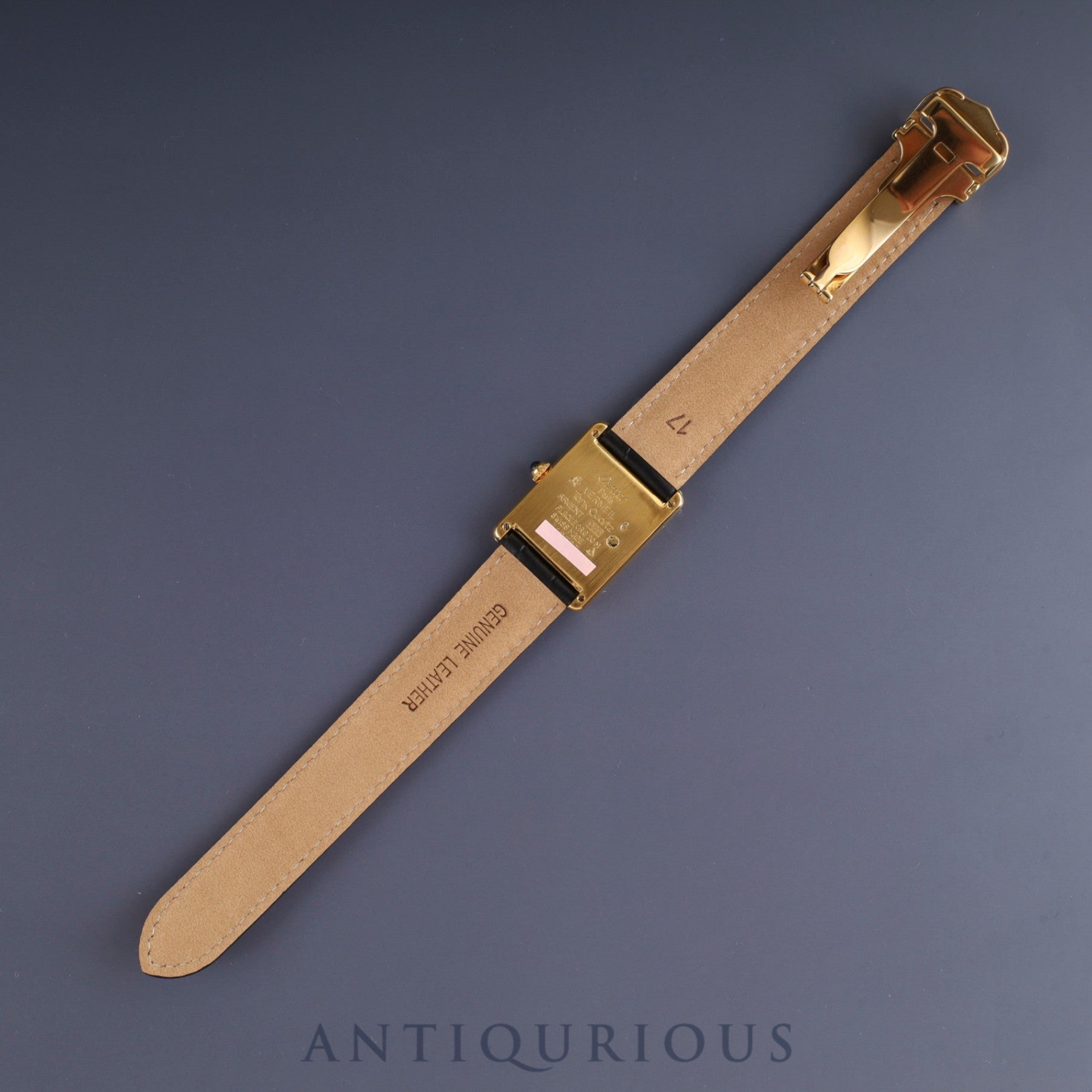 カルティエ マストタンク LM W1001254 / 590005 クォーツ Cal.90 SV925 革 純正Dバックル(GP) ブラック飛びローマン文字盤 保証書(1990年) オーバーホール済み 新品仕上げ済み