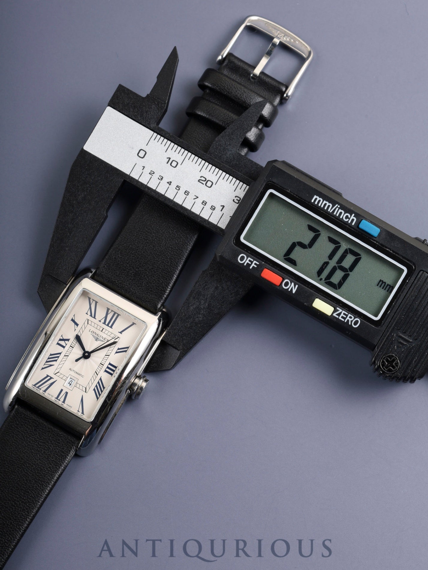 Longines DolceVita L5.757.4 Automatic Caliber 592.2 Stainless Steel Leather Strap with Genuine Stainless Steel Buckle, Silver Dial, Overhauled