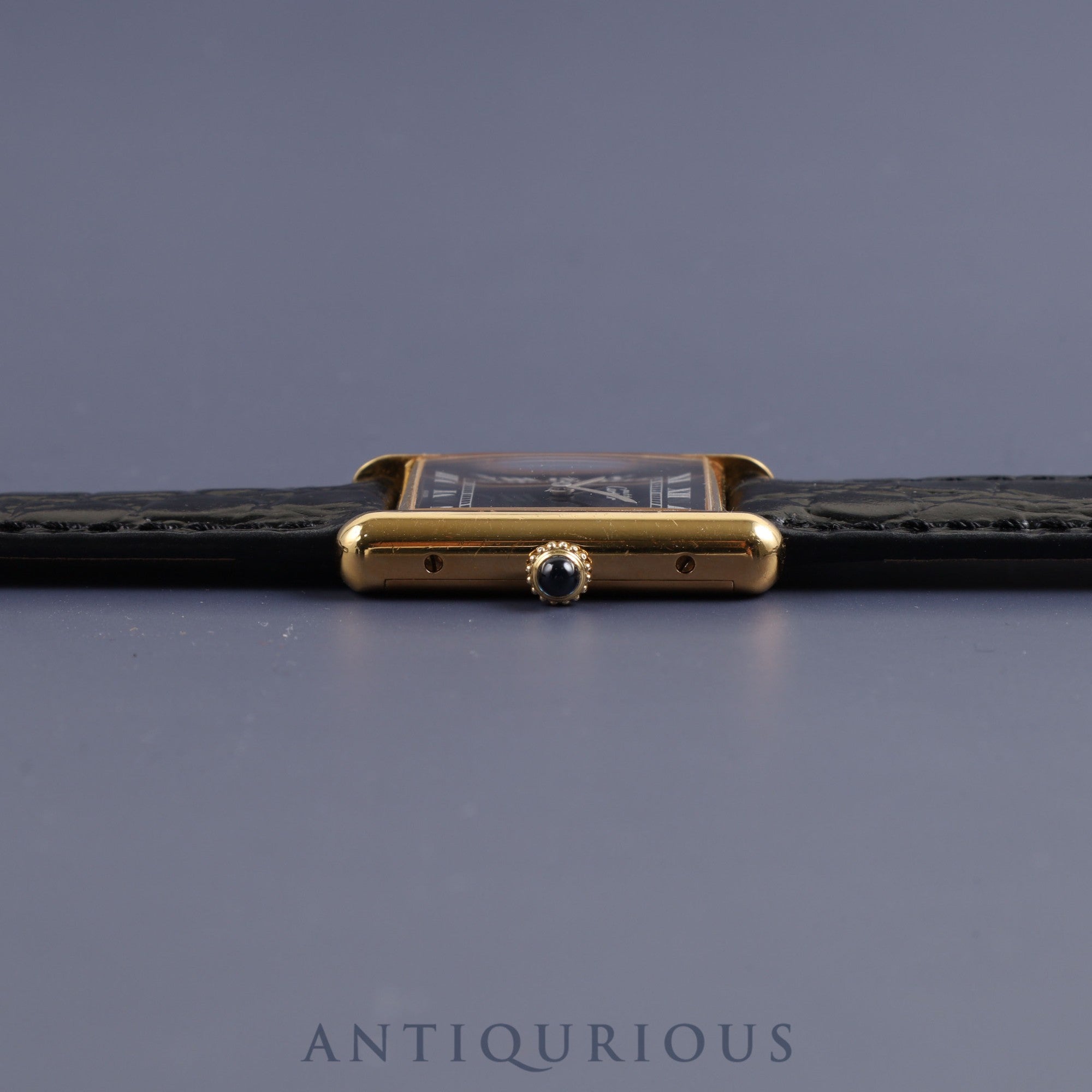Cartier Must Tank LM Manual winding Cal.78-1 SV925 Leather Genuine buckle (GP) Black Roman dial Overhauled