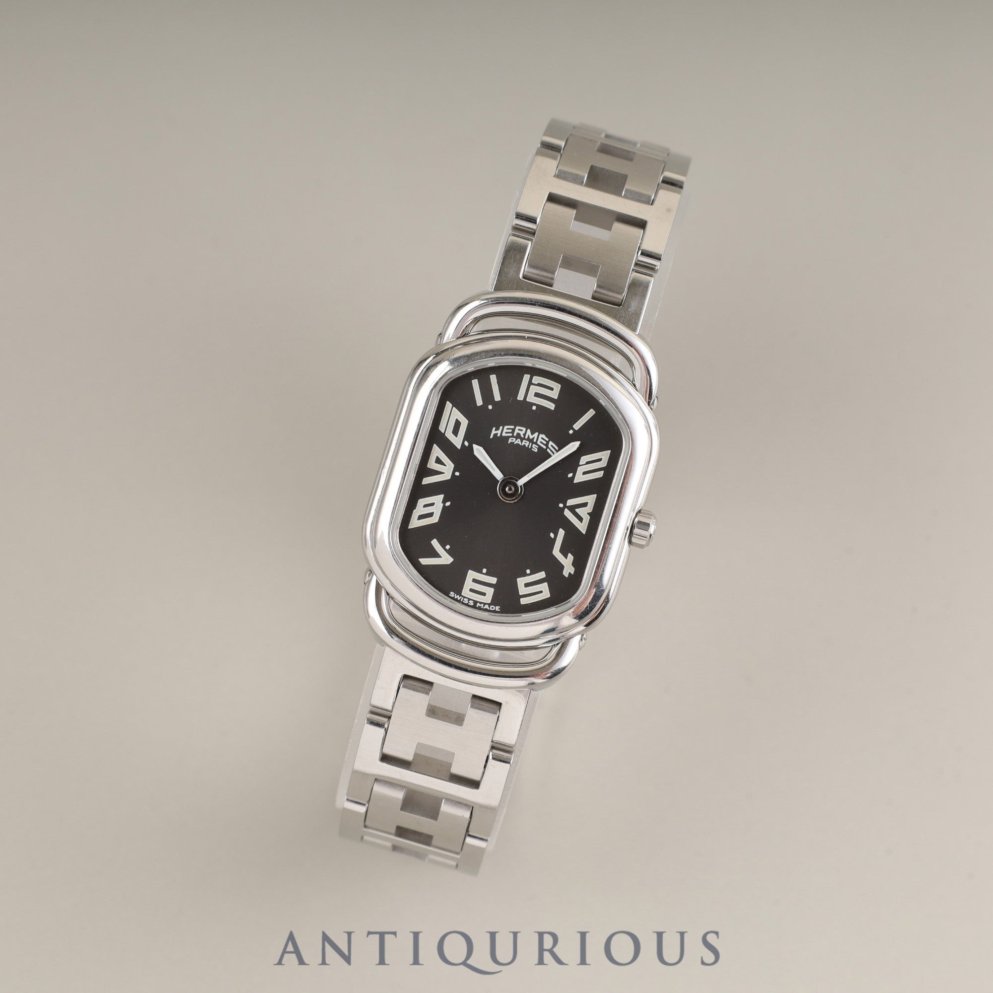 Hermes Rally RA1.210 Quartz Cal.976.001 SS SS Gray Dial Overhauled