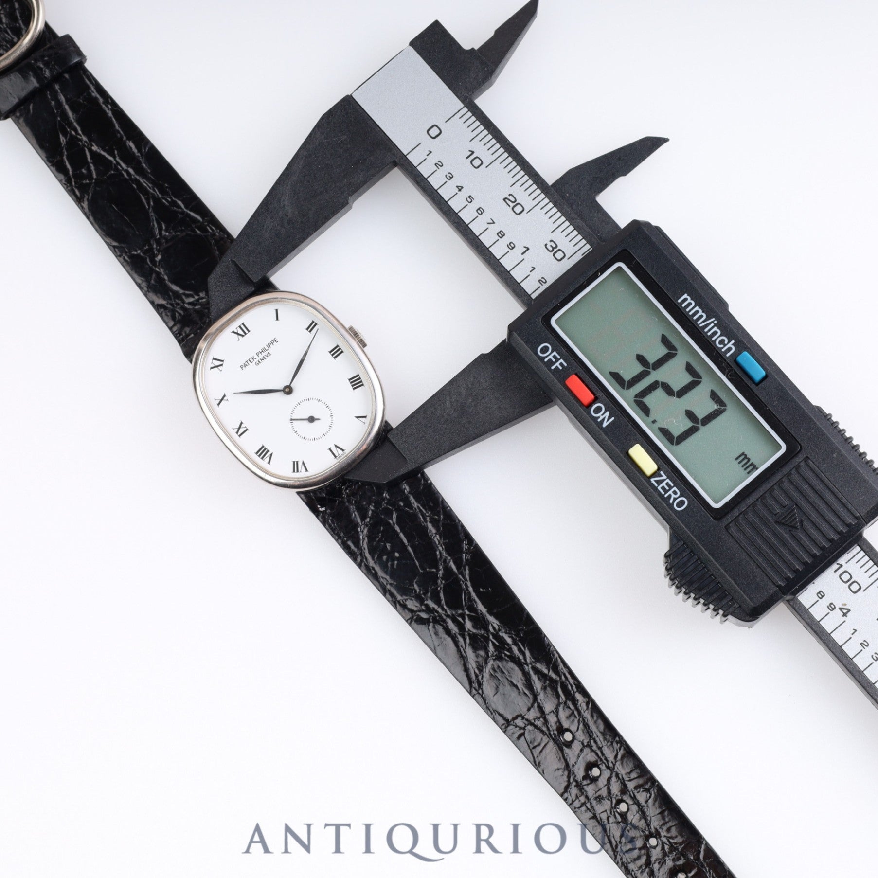 Patek Philippe Golden Ellipse 3948 Manual Winding Cal.215 WG Leather White Dial 1980s