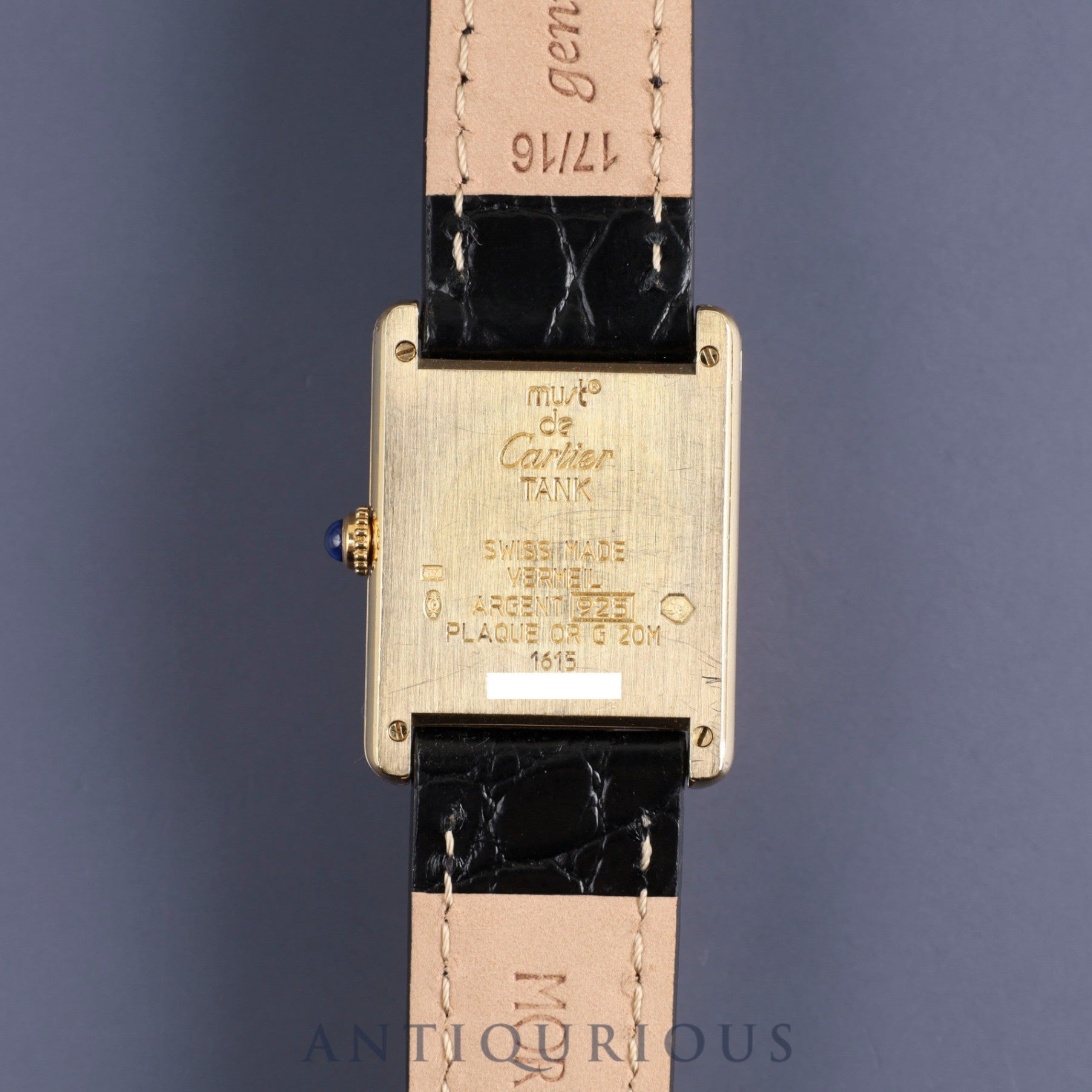 カルティエ マストタンク LM W1002653 / 1615 クォーツ Cal.690 SV925 革 純正尾錠(GP)ストレートローマン文字盤 オーバーホール済み 新品仕上げ済み