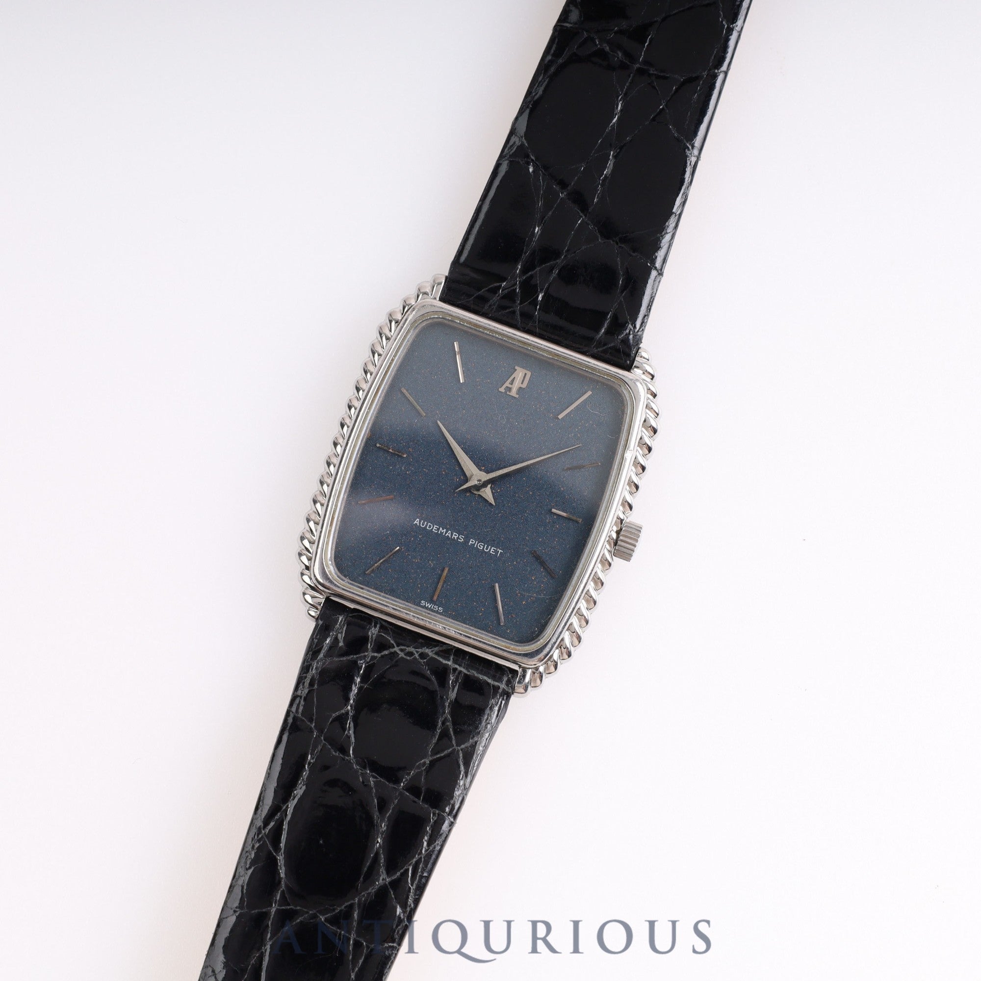 Audemars Piguet Rectangular 4249 Manual Winding Cal.2080 SS Leather Blue Dial