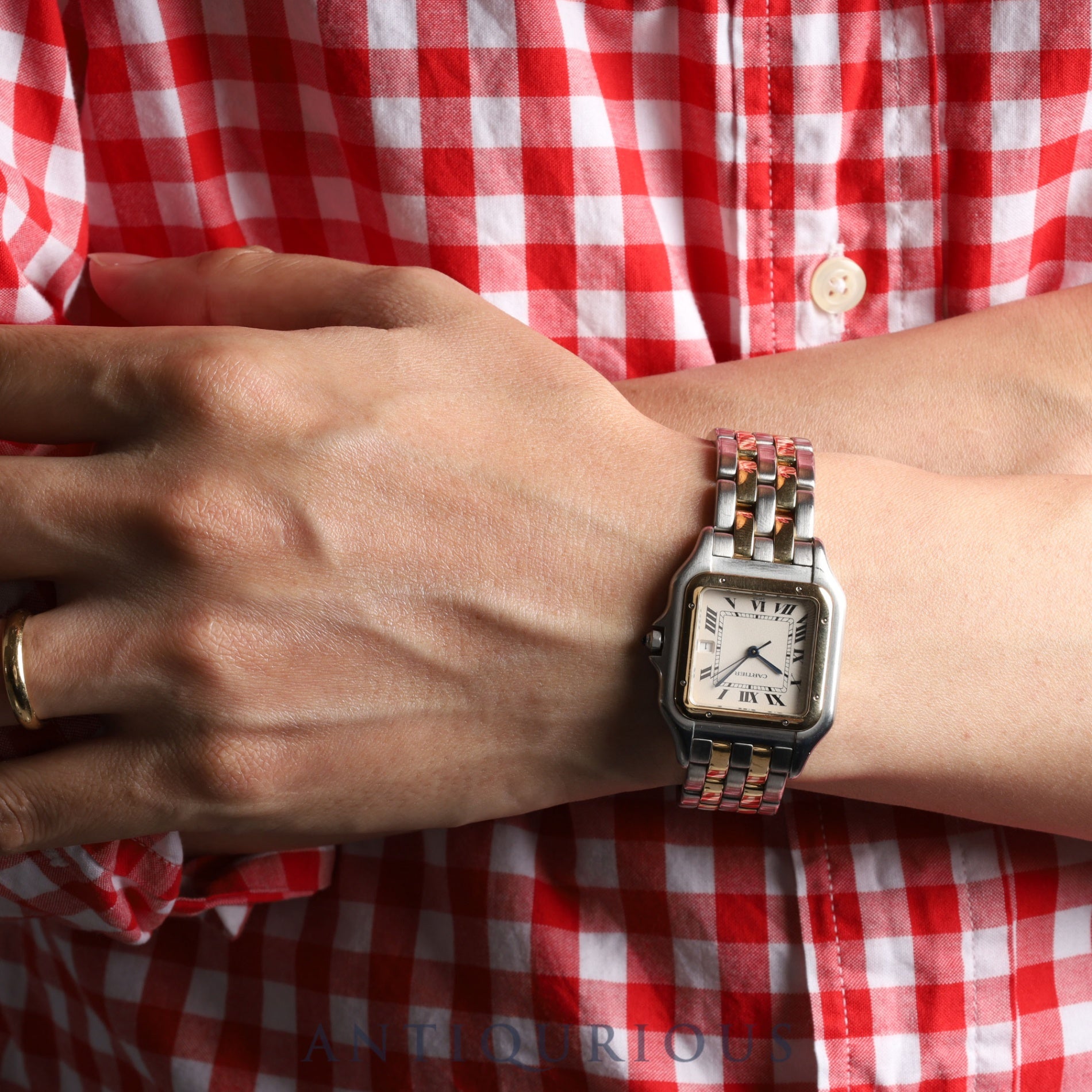 Cartier LM Panthere LM W25027B6 / 187957 Quartz SS/YG SS/YG Ivory Roman Dial Warranty (1995)