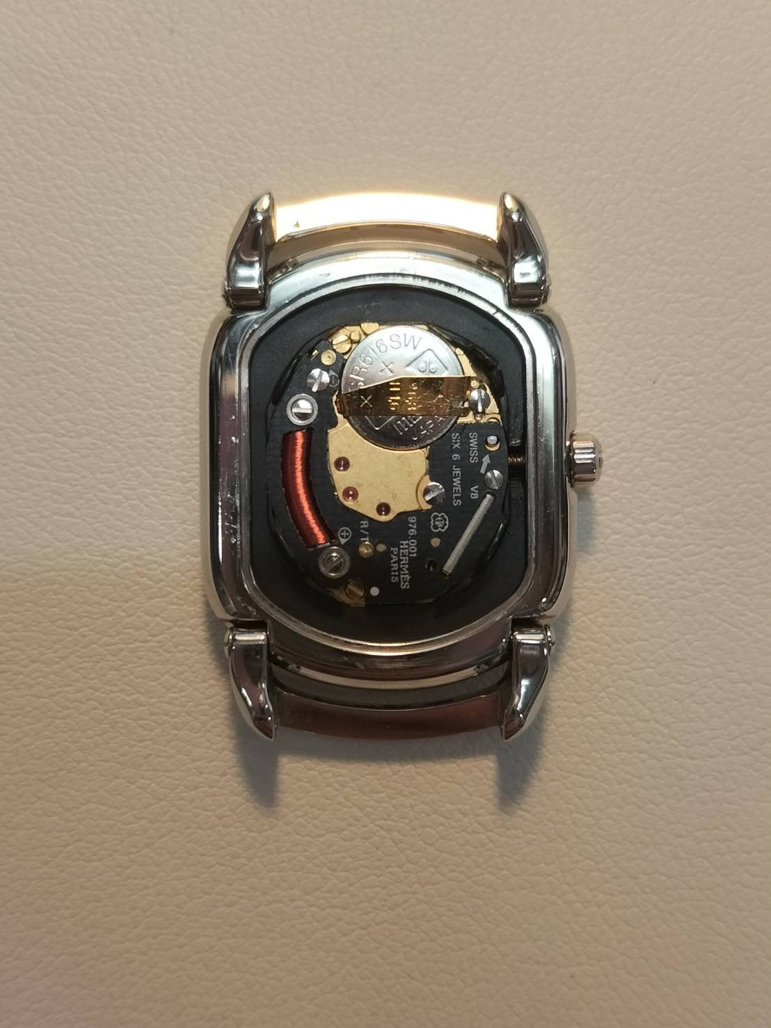 エルメス ラリー RA1.220 クォーツ Cal.976.001 SS/GP SS/GP ホワイト文字盤 オーバーホール済み