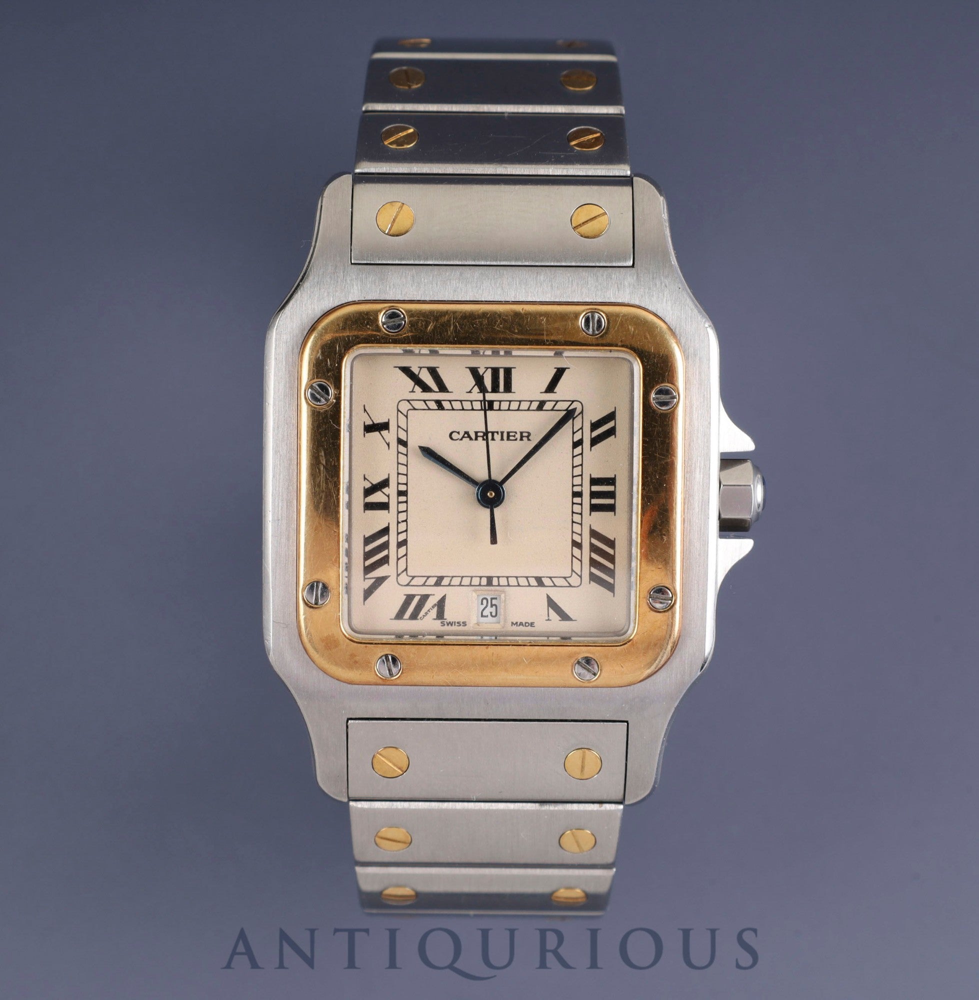 カルティエ サントス ガルベ LM 20011C4 / 187901 クォーツ Cal.687 SS/YG SS/YG ホワイトローマン文字盤 オーバーホール済み