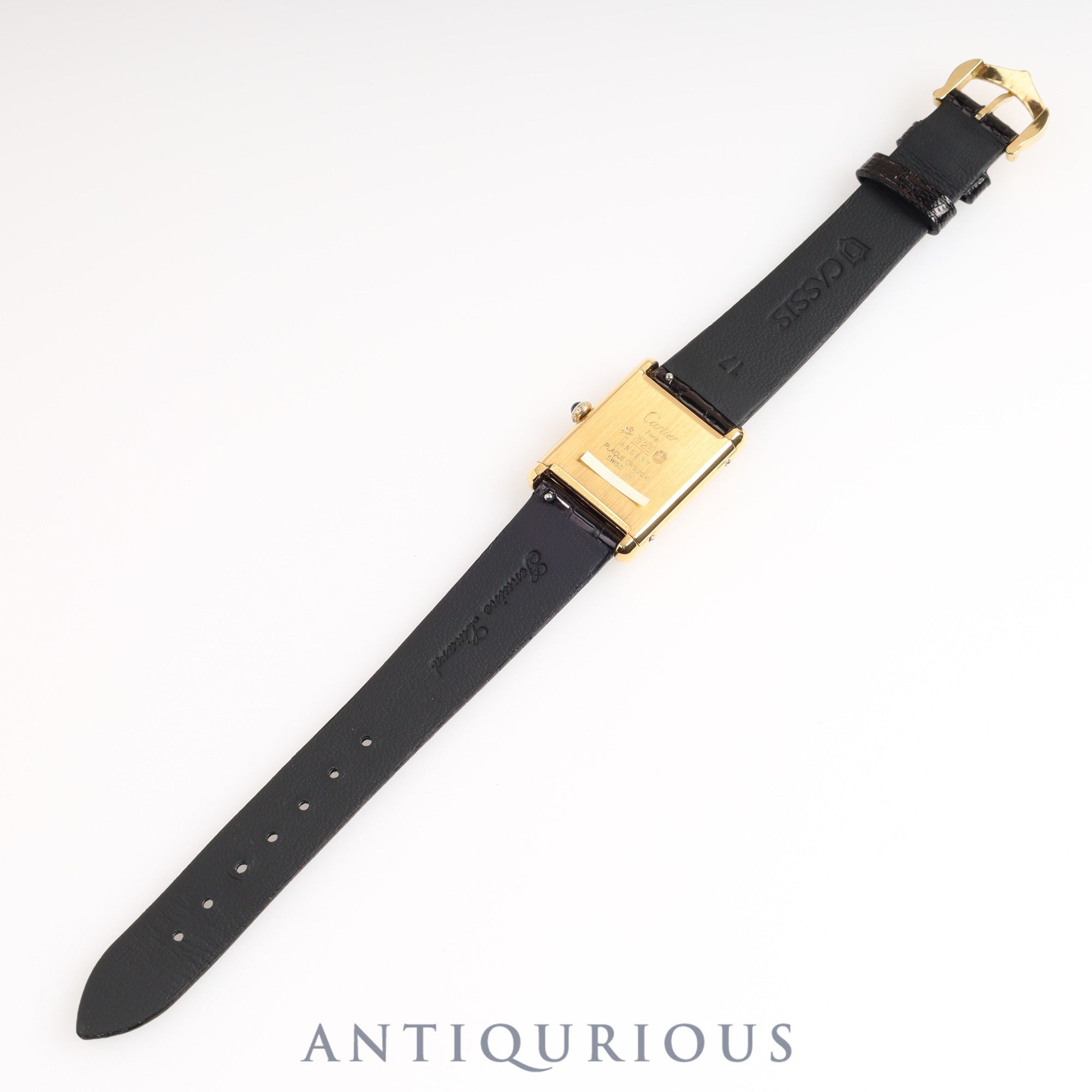 Cartier Must Tank LM Manual Winding No Index Onyx Dial