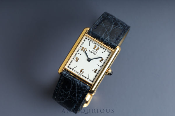 Cartier Must Tank LM QZ Flying Arabic Dial D Buckle 1615 with Warranty