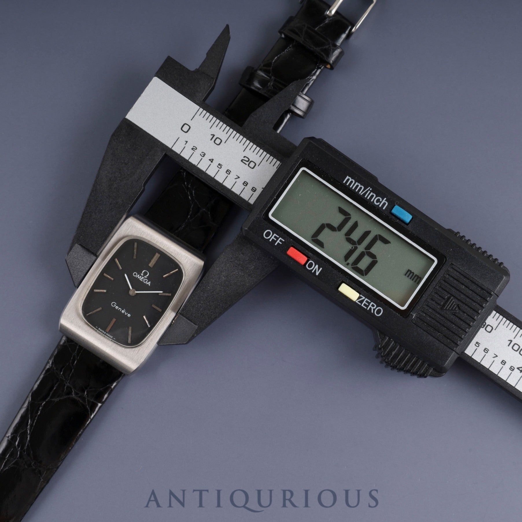 オメガ ジュネーブ 511.0469 手巻き SS 革 社外尾錠 (SS)ブラック文字盤 オーバーホール済み