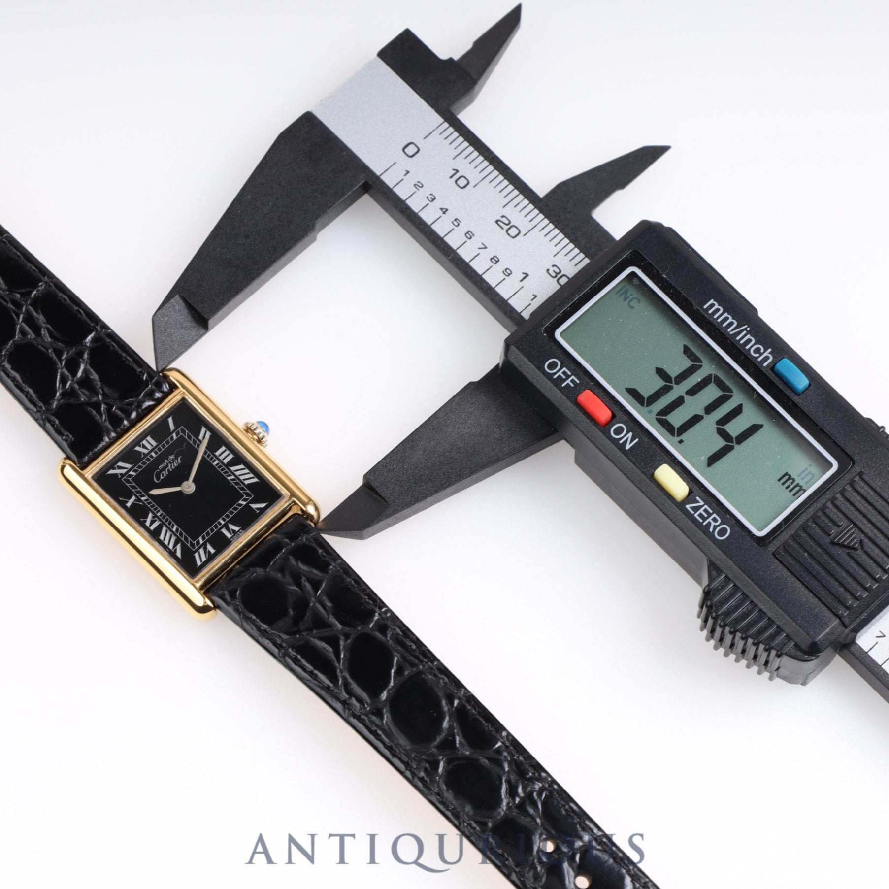 Cartier Must Tank LM Manual Winding Black Roman Dial