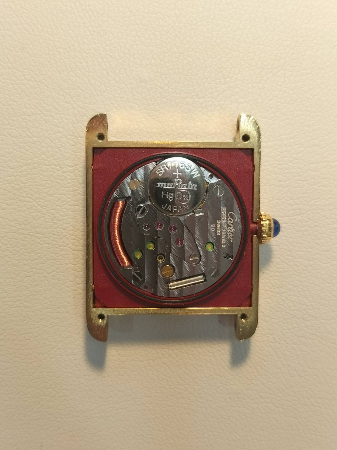 カルティエ マストタンク LM 590005 クォーツ Cal.90 SV925 革 純正尾錠(GP) アイボリーローマン文字盤 1982年頃~1995年頃 オーバーホール済み