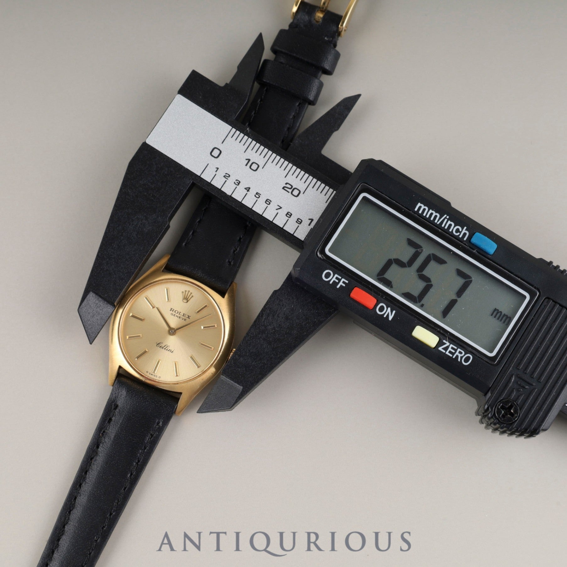Rolex Cellini 3800 manual winding Cal. 1600 750 leather strap genuine buckle (GP) gold dial 35 series (1972) genuine leather strap overhauled