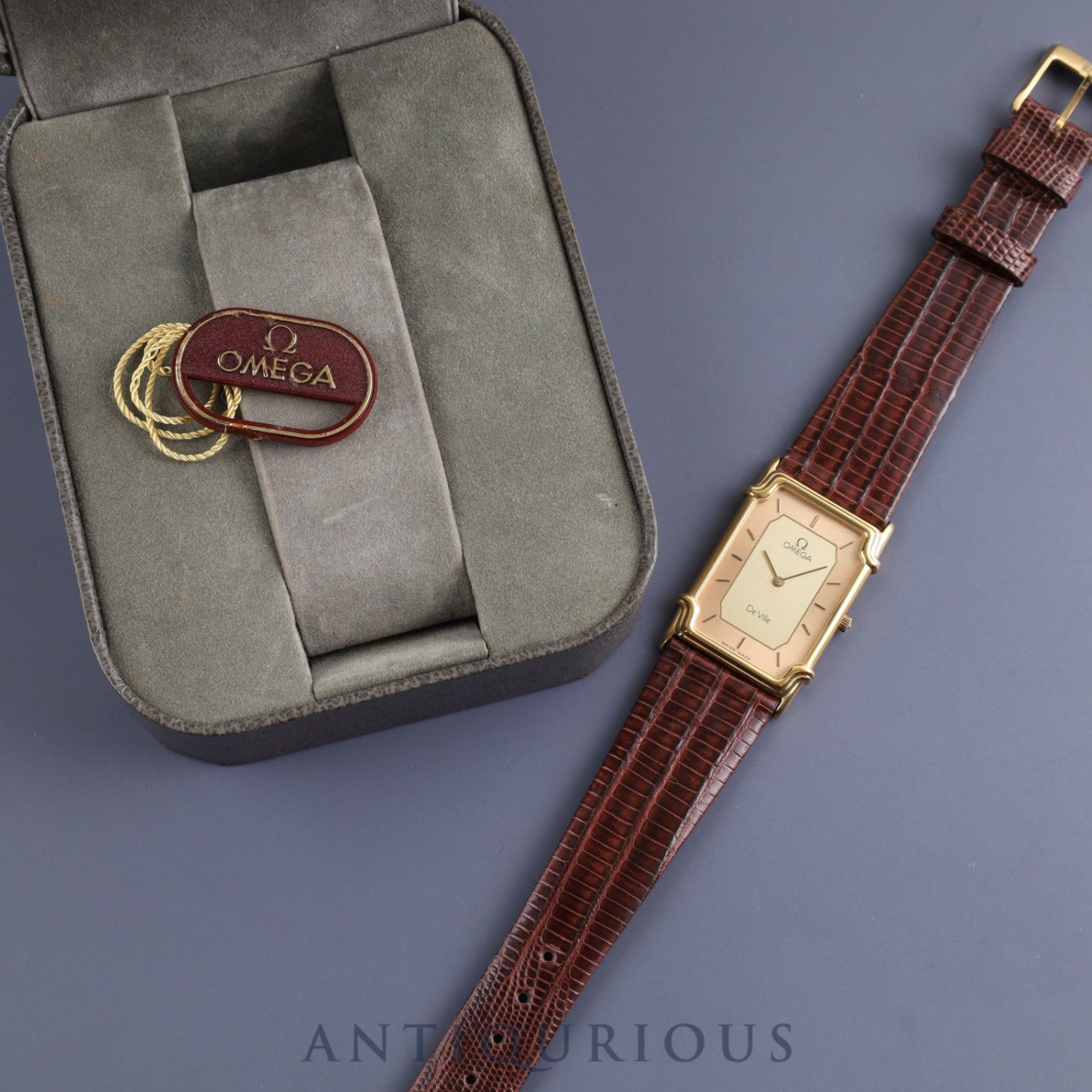オメガ デ・ヴィル 19102300 クォーツ Cal.279 001/ 1455 GP 革 純正尾錠(GP)ゴールド文字盤 箱 オーバーホール済み