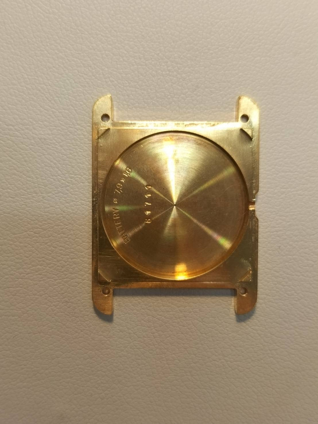 Cartier Must Tank LM 681006 Quartz Caliber 81 SV925 Leather Strap with Genuine GP Buckle, Onyx Dial, Overhauled and Polished to Look Like New