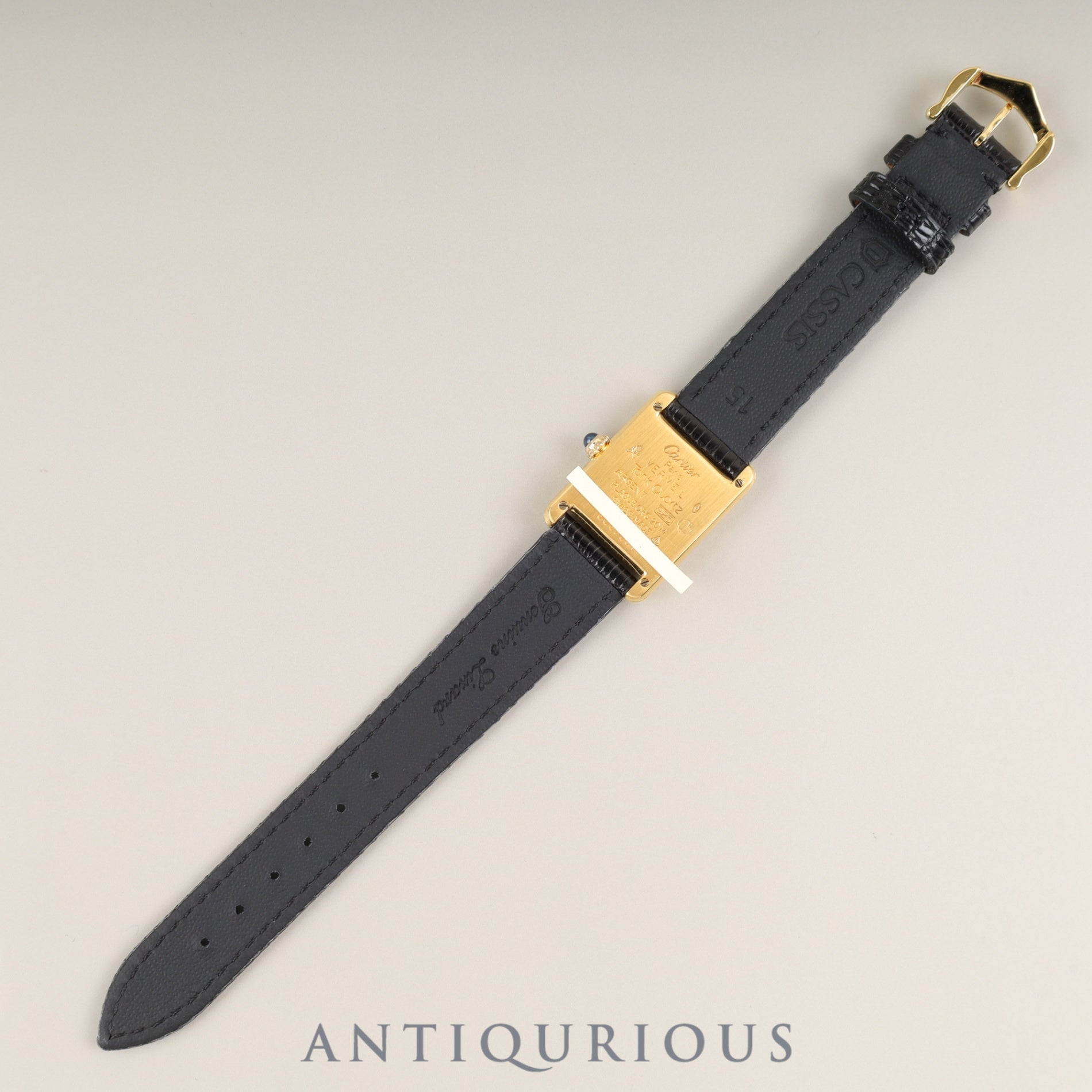 カルティエ マストタンク SM 5057001 クォーツ Cal.057 SV925 革 純正尾錠(GP) ブラック飛びローマン文字盤 1982年頃~1995年頃 オーバーホール済み 新品仕上げ済み