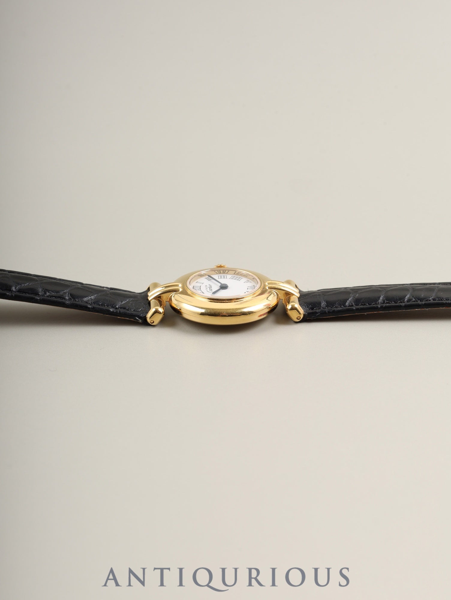 カルティエ マストコリゼ W1011554 / 2414 クォーツ Cal.157 SV925 革 純正Dバックル(GP)ホワイトローマン文字盤 オーバーホール済み