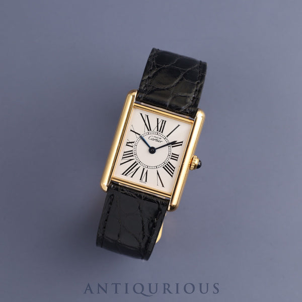 Cartier Must Tank LM 590005 Quartz Cal.690 SV925 Genuine leather strap Genuine D buckle Opalan dial Overhauled