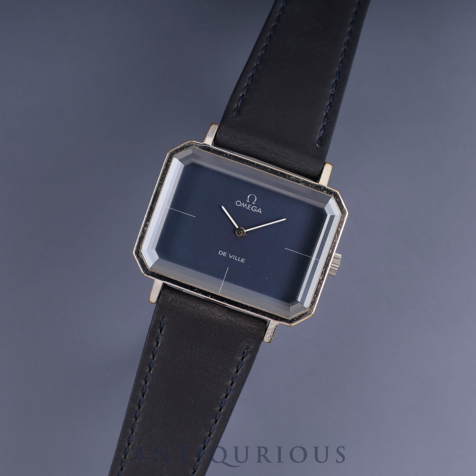 Omega De Ville 5110379 Manual winding SS Leather Genuine buckle (SS) Navy dial Overhauled