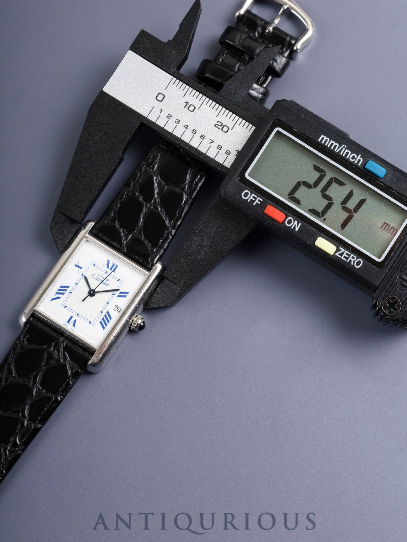 Cartier Must Tank GM (XL) 2414 Quartz Movement, SV925 Leather, Genuine Pin Buckle (Stainless Steel), White Roman Dial (SWISS MADE Marking), Completely Serviced at a Cartier Boutique