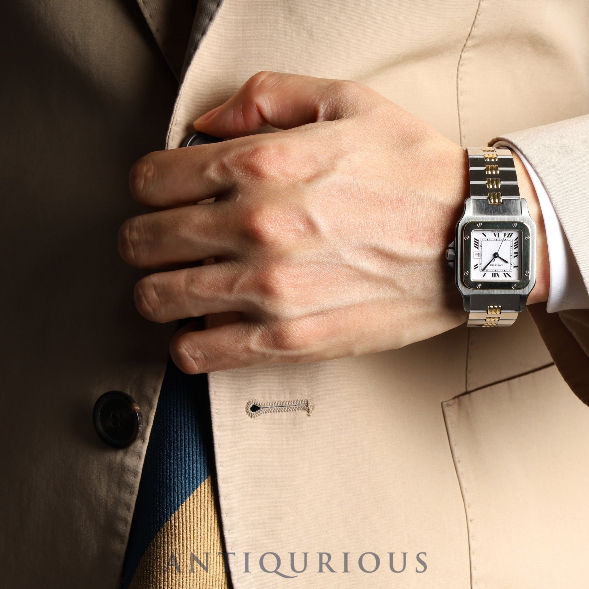 カルティエ サントス カレ LM 2961 自動巻き SS/YG SS/YG ホワイトローマン文字盤 カルティエブティックにてコンプリートサービス(フルメンテナンス)済み