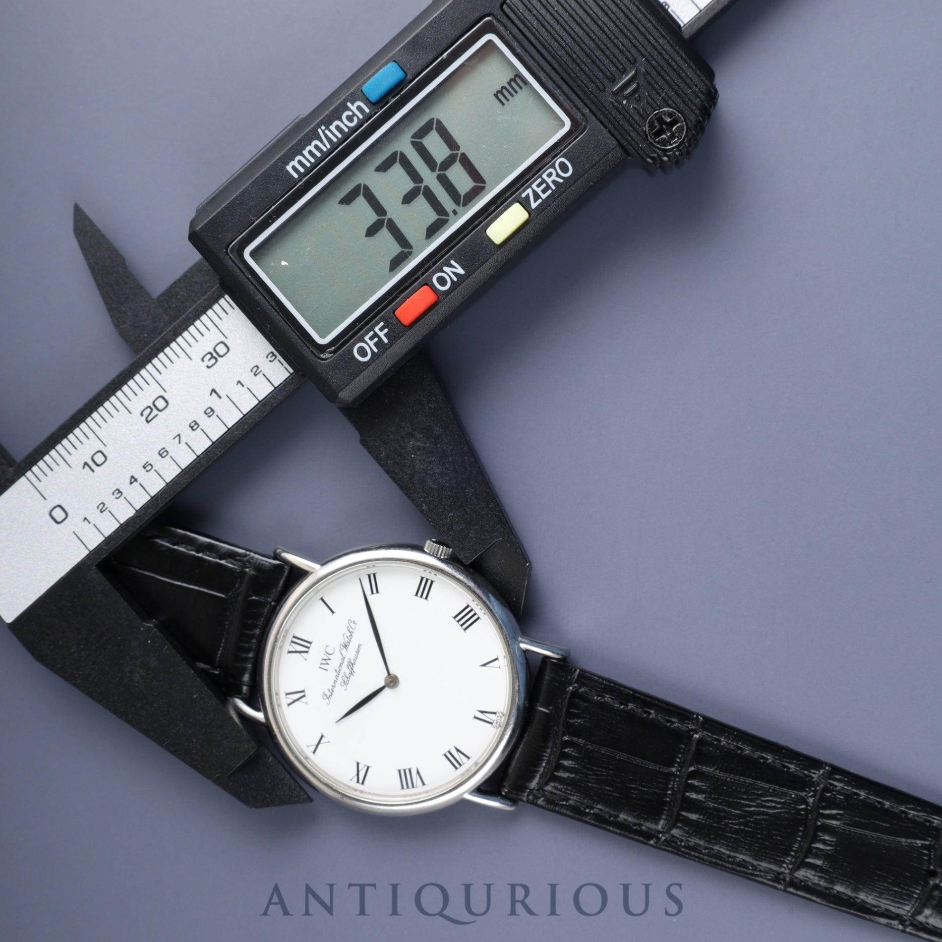 IWC Portofino 3331 Quartz Caliber 2210.5 Stainless Steel Leather Strap with Genuine Stainless Steel Buckle, White Dial, Overhauled