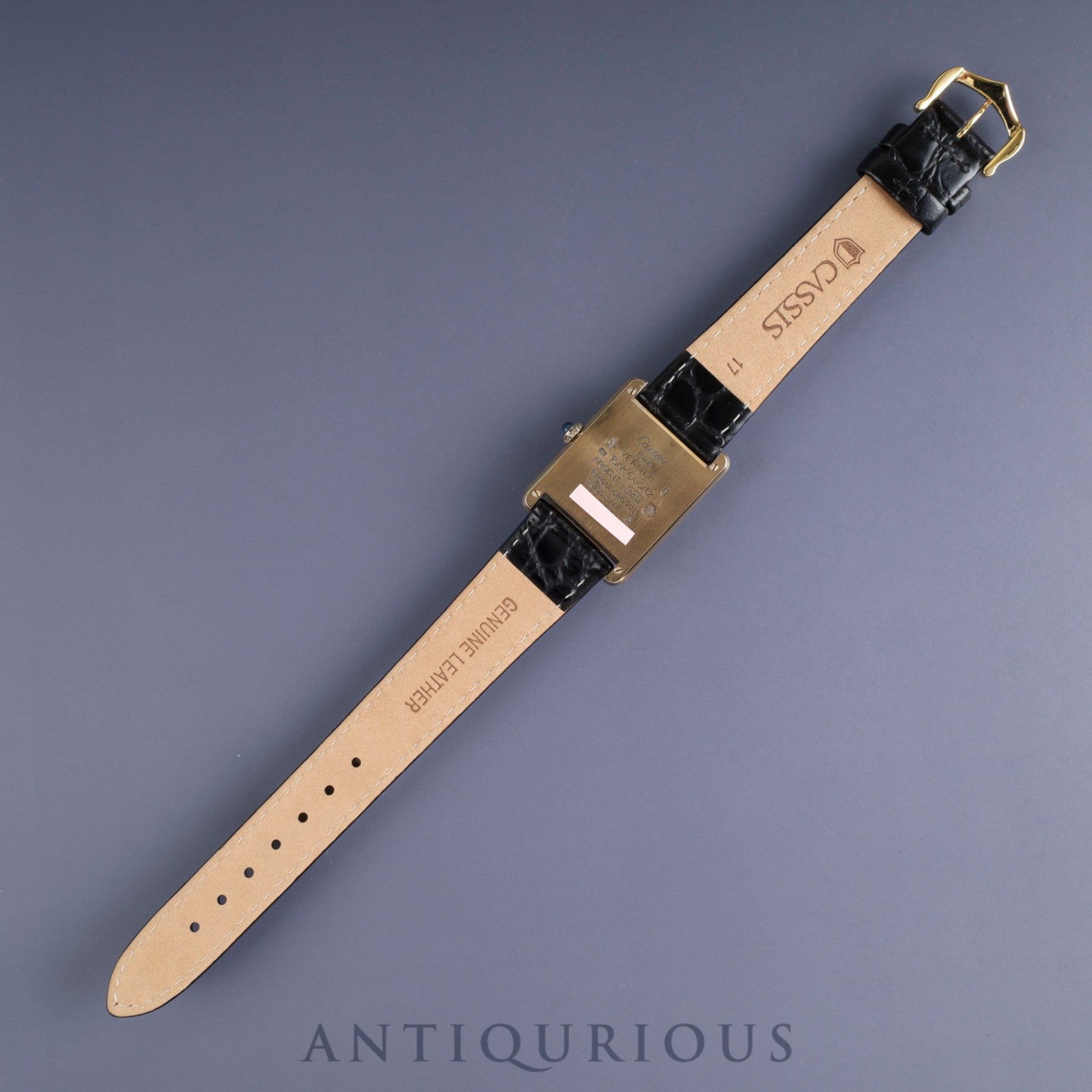 カルティエ マストタンク LM 590005 クォーツ Cal.90 SV925 革 純正尾錠(GP) サイドトリニティ文字盤 オーバーホール済み