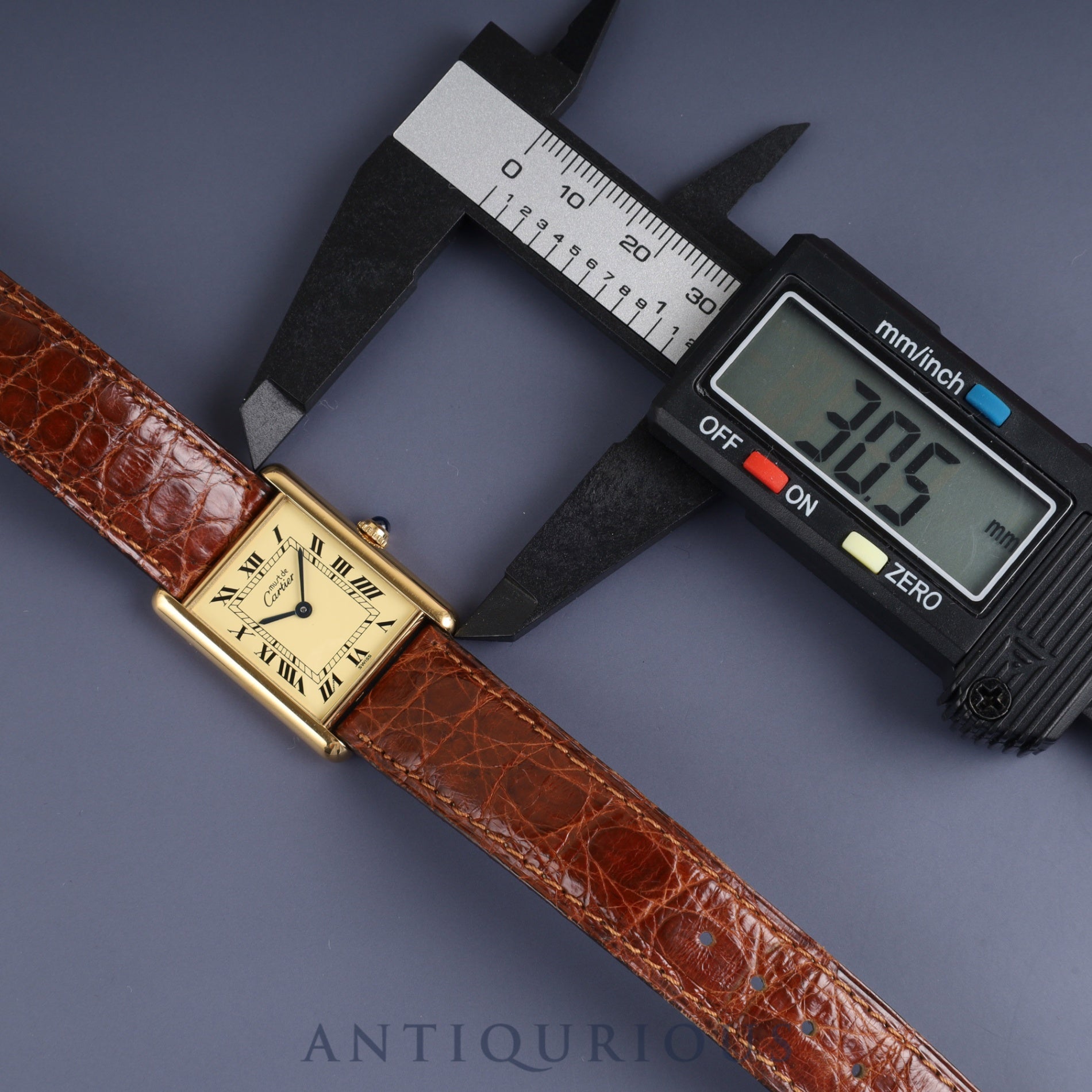 Cartier Must Tank LM 590005 Quartz Cal.90 SV925 Genuine Leather Strap (Slightly Used) Genuine Buckle (GP) Ivory Roman Dial Overhauled