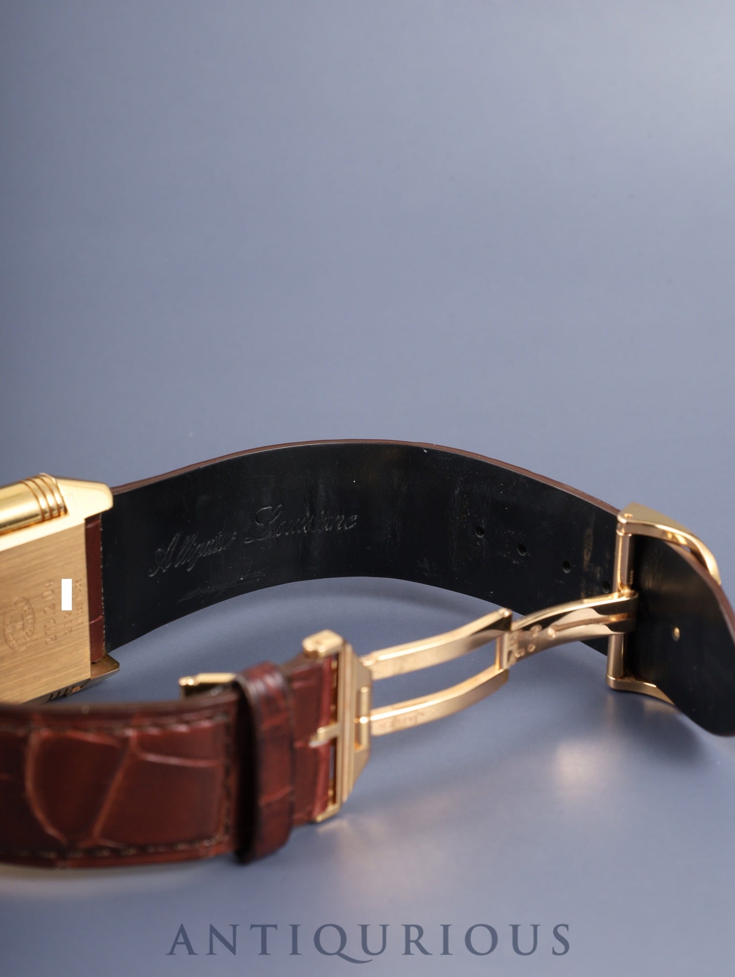 ジャガー・ルクルト グランド レベルソ 273.2.04 / Q3732420 手巻き Cal.976 750PG JEAN ROUSSEAU社革ベルト 純正バックル(750PG)シルバーアラビア文字盤 箱 冊子 保証書 タグ オーバーホール済み