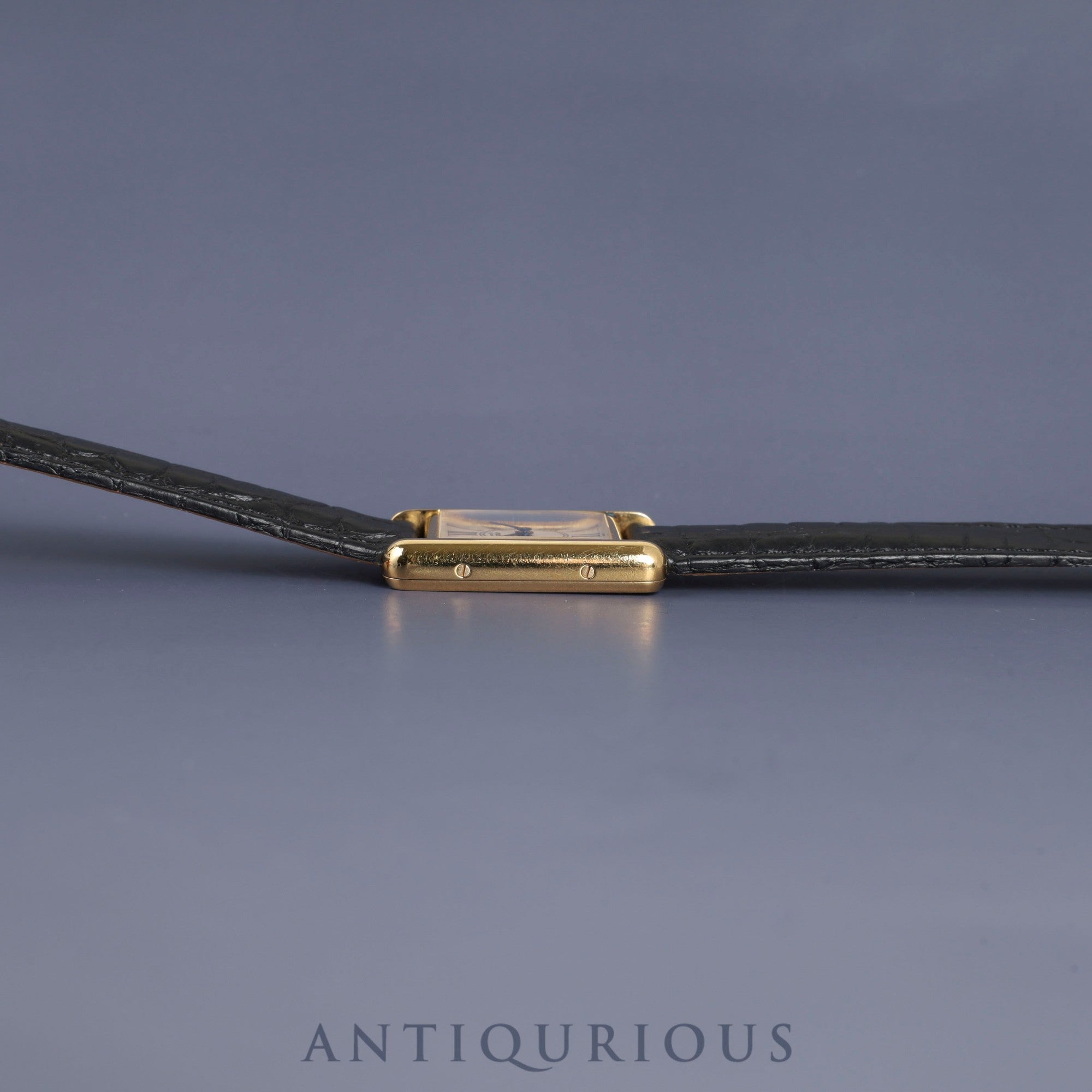 Cartier Must Tank SM W1005554 / 5057001 Quartz Cal.057 SV925 Leather Genuine D-buckle (GP) Opalan dial Genuine replacement belt Box Warranty (1992) Overhauled